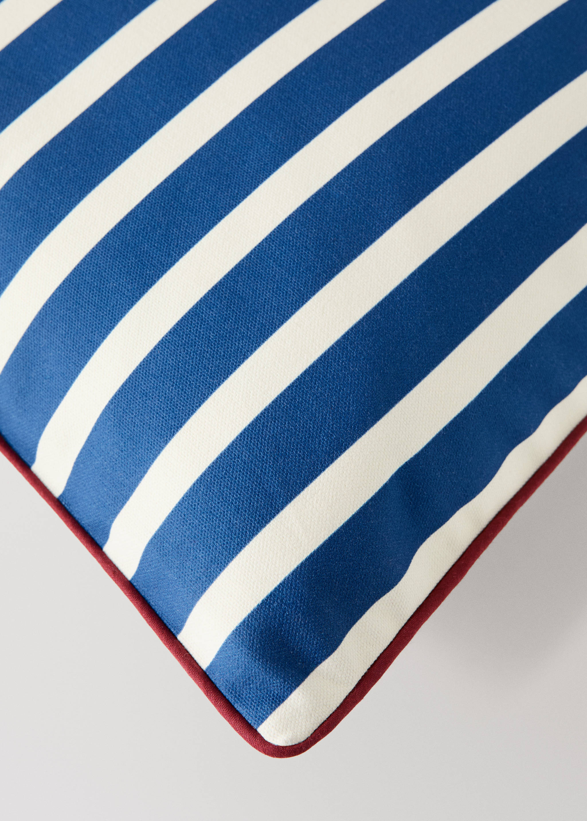 Kissenbezug Baumwolle Streifen Kontrast-Piping 50x50 cm - Detail des Artikels 1