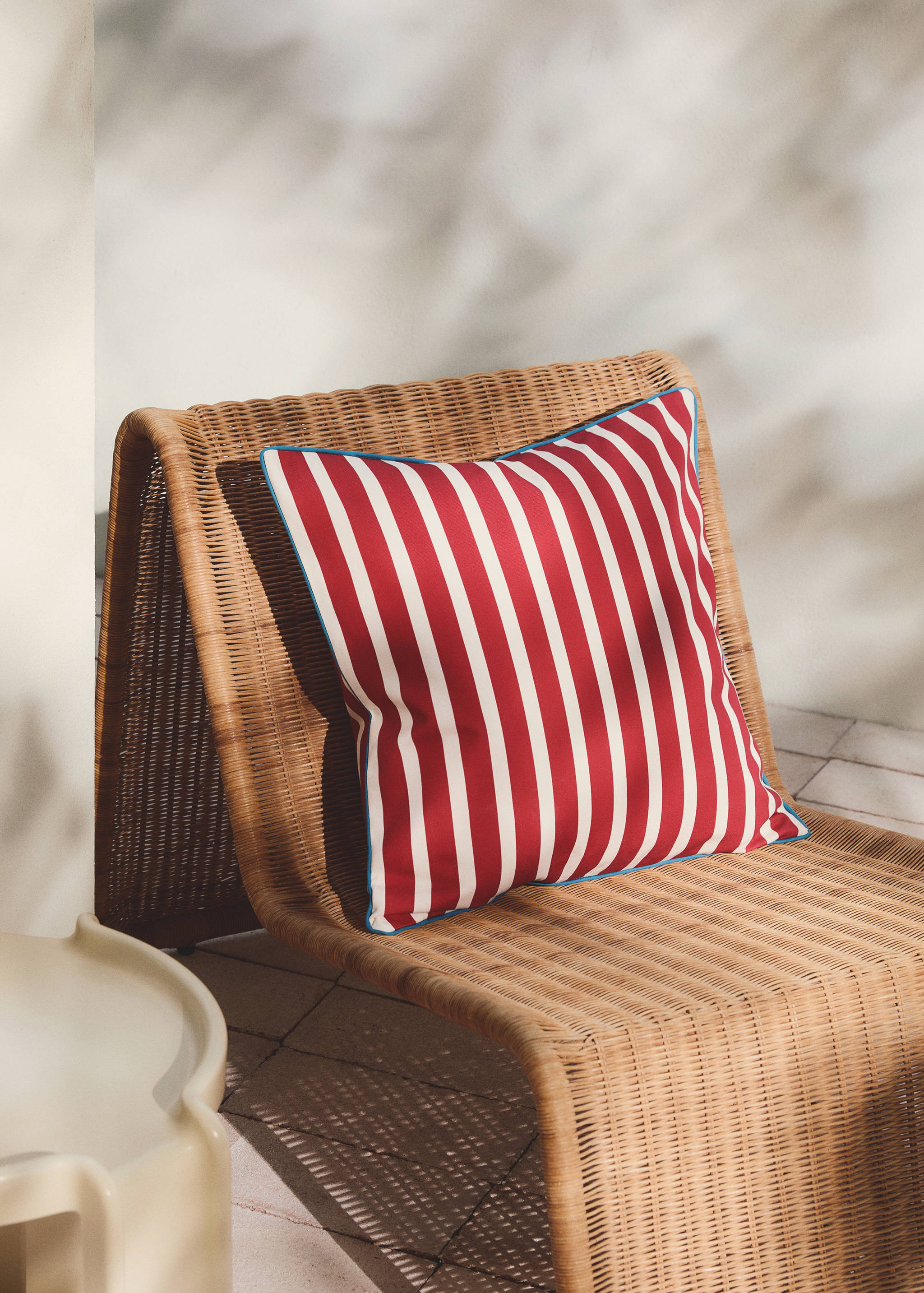 Kissenbezug Baumwolle Streifen Kontrast-Piping 50x50 cm - Allgemeine Ansicht