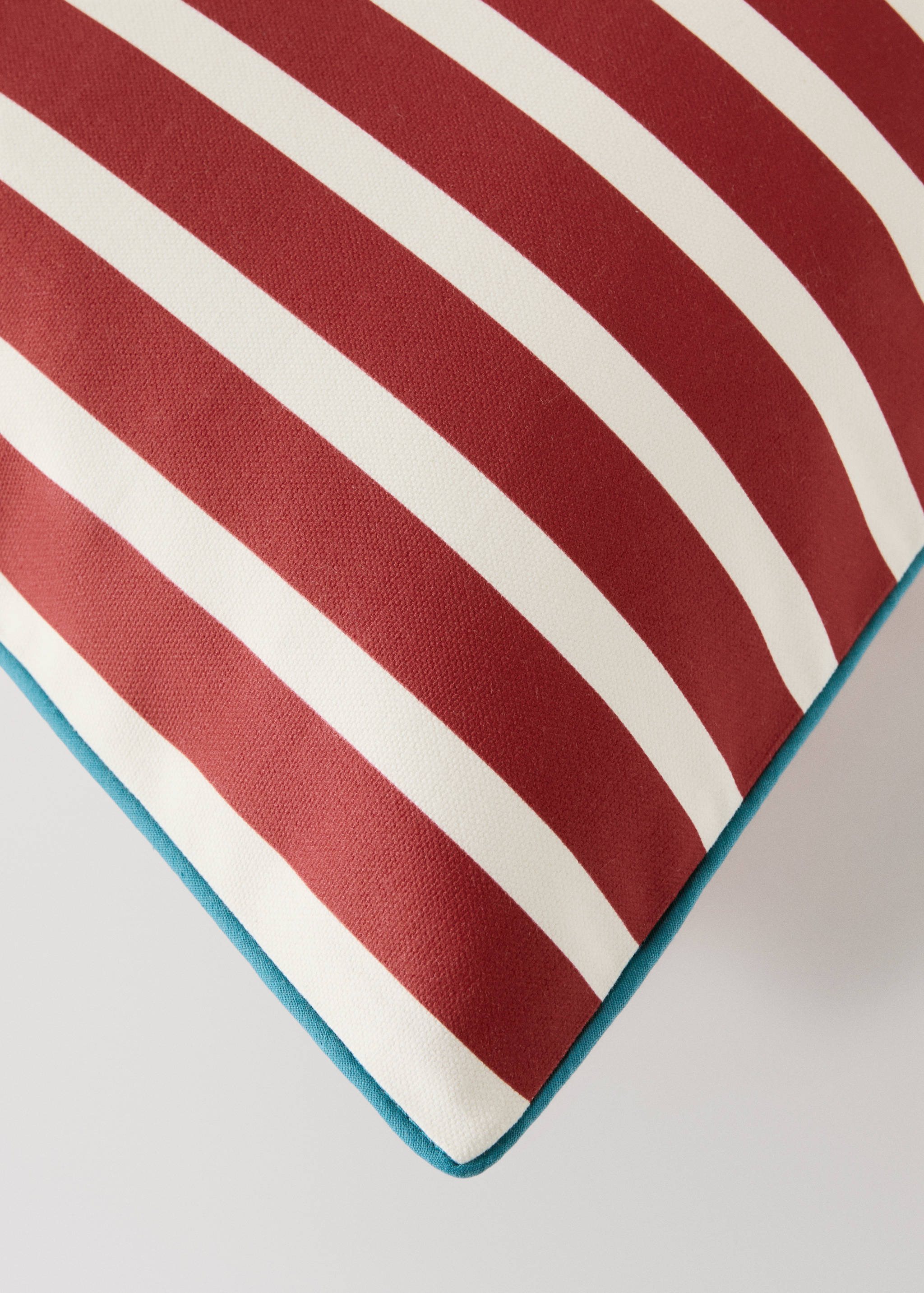Kissenbezug Baumwolle Streifen Kontrast-Piping 50x50 cm - Detail des Artikels 1