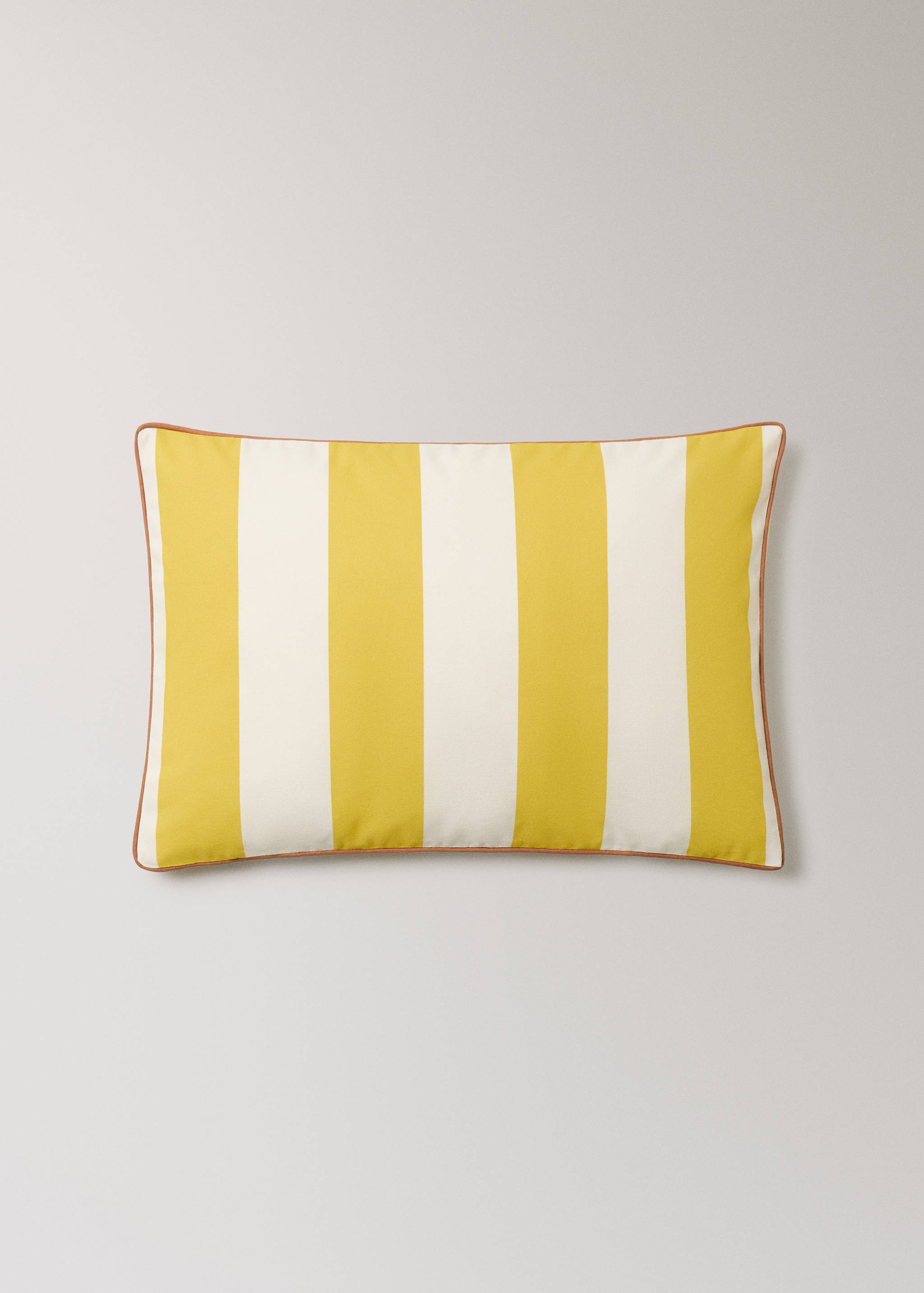 Thick striped cotton cushion cover with piping 40x60 cm - Article without model