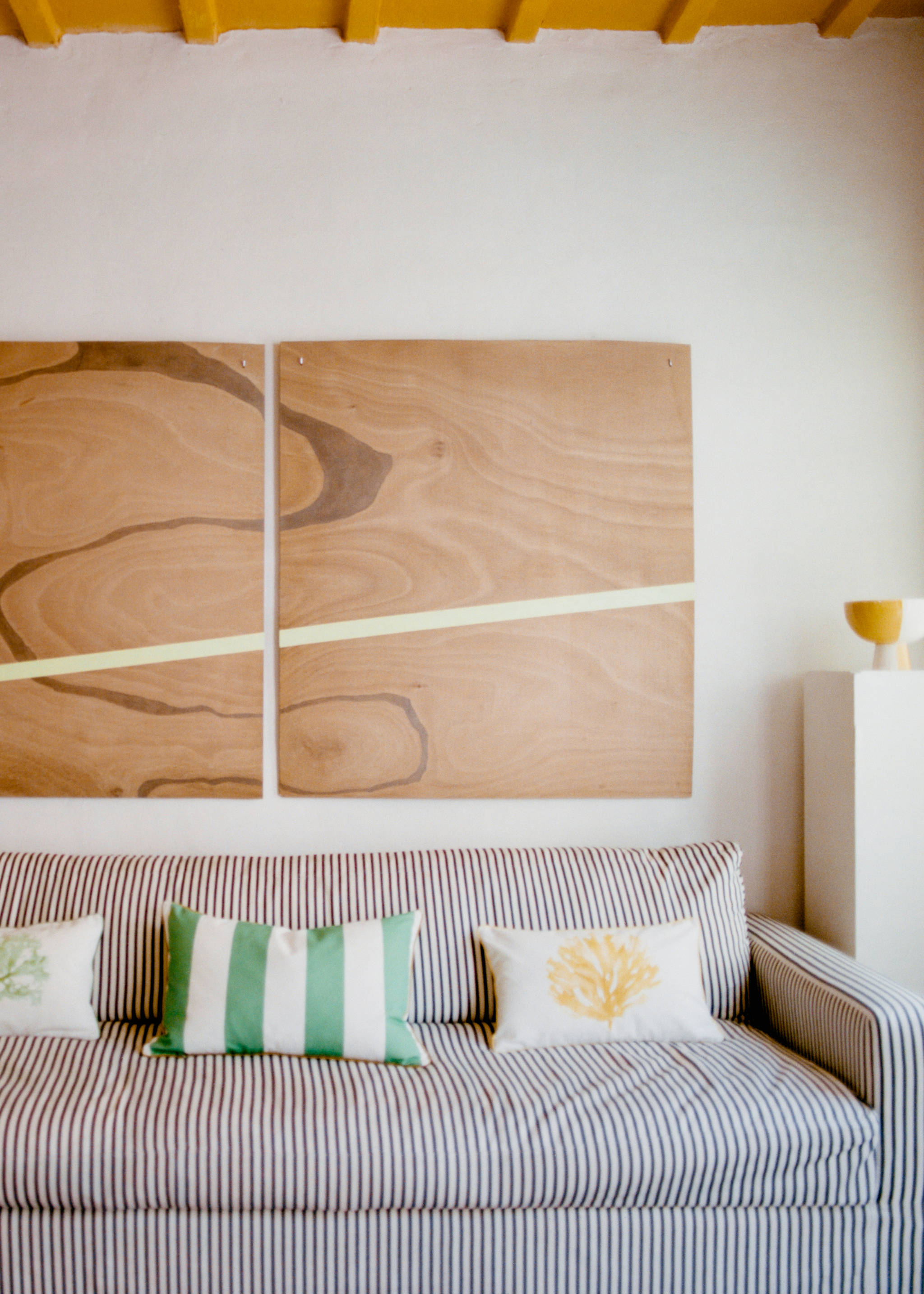 Thick striped cotton cushion cover with piping 40x60 cm - Details of the article 5