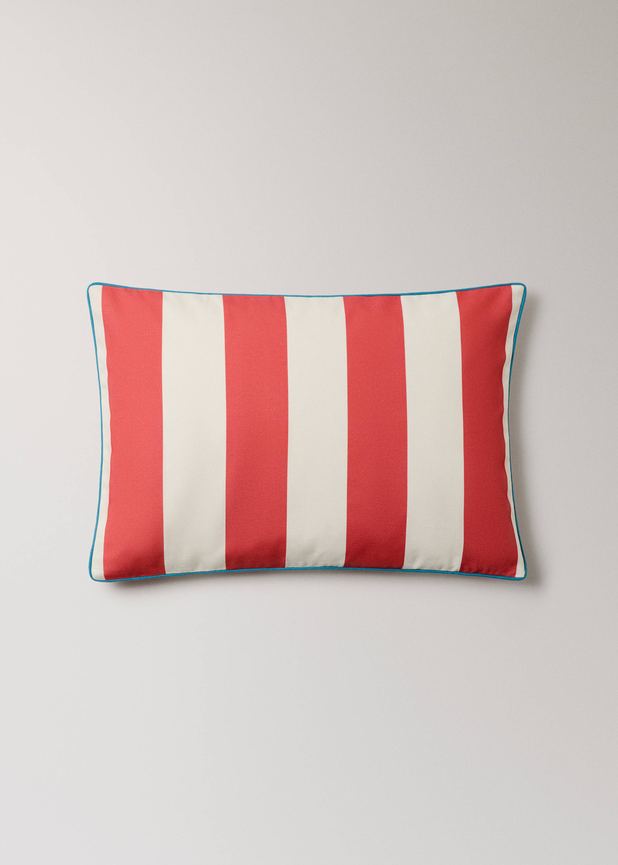 Thick striped cotton cushion cover with piping 40x60 cm - Article without model