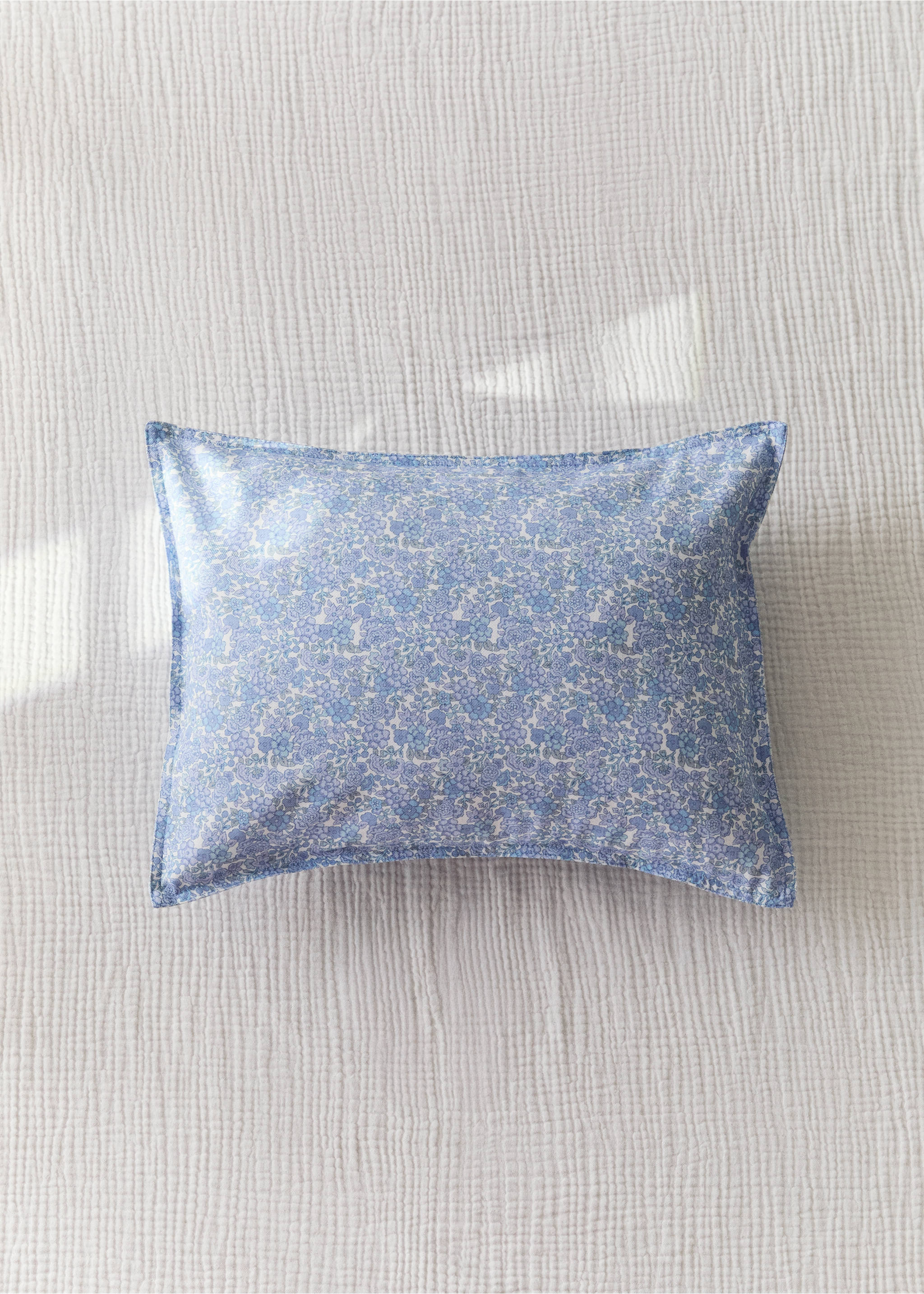 Children's cotton floral cushion cover 30x40 cm - General plane, Blue. Ref: 27003383-00.