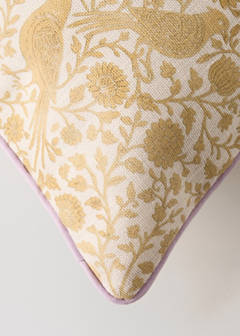 Children's floral cotton-linen cushion cover 30x40 — Mustard 2