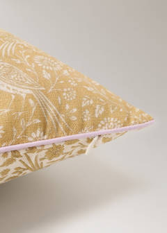 Children's floral cotton-linen cushion cover 30x40 — Mustard 3