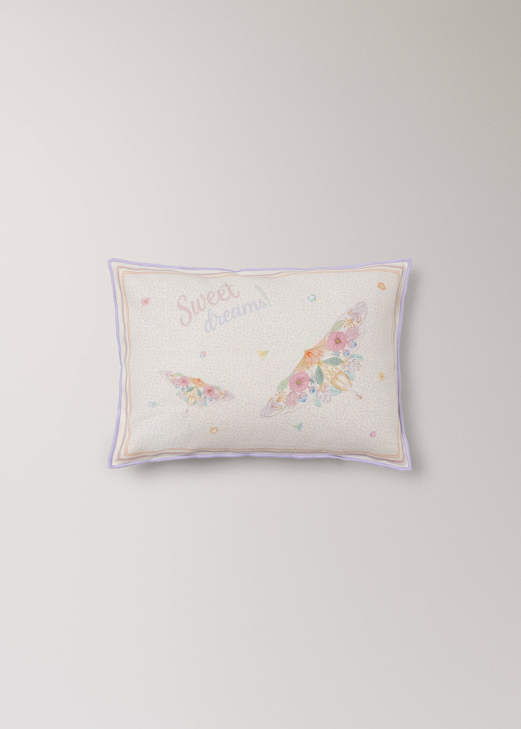 Housse de coussin enfant en coton et lin motif papillon - Article sans modèle