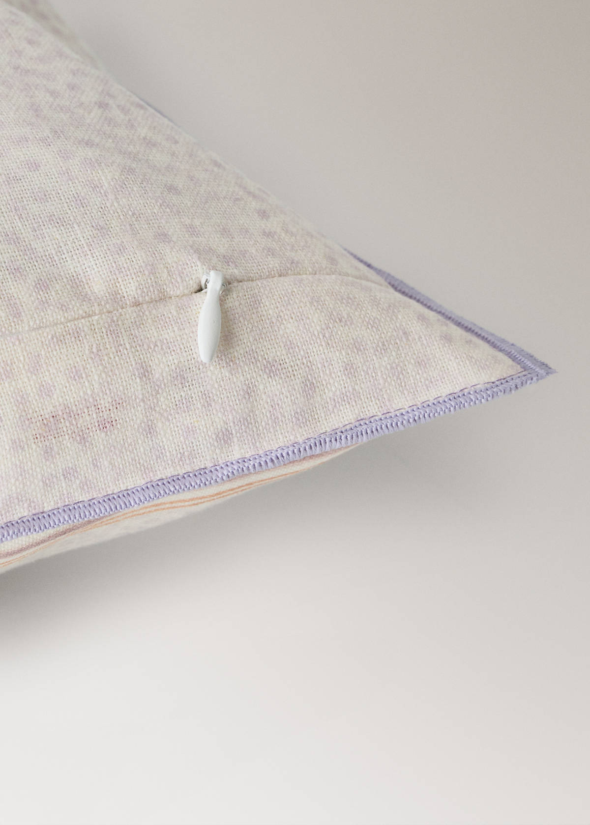Children's cushion cover in cotton-linen with butterfly design — White