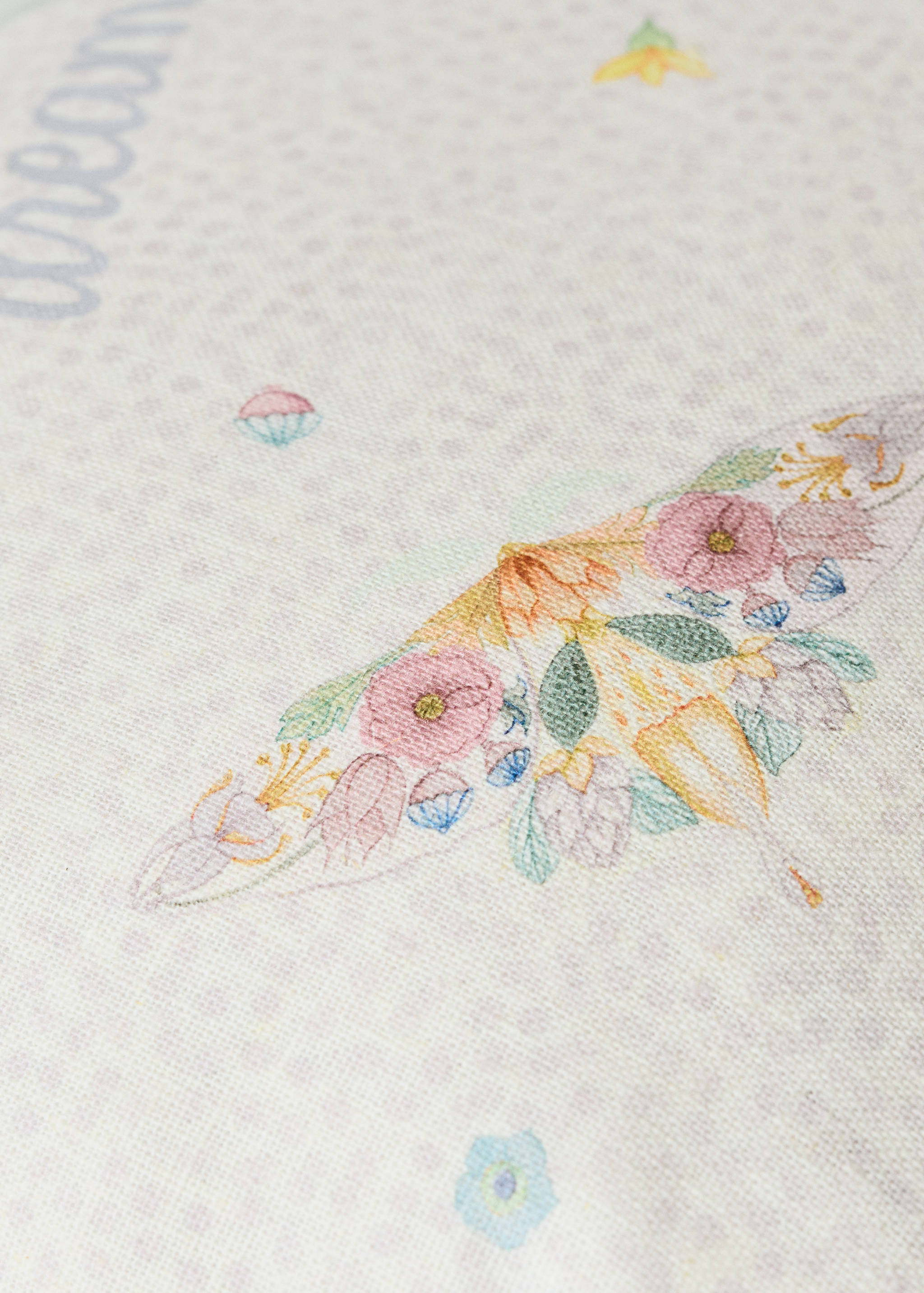 Housse de coussin enfant en coton et lin motif papillon - Détail de l'article 3
