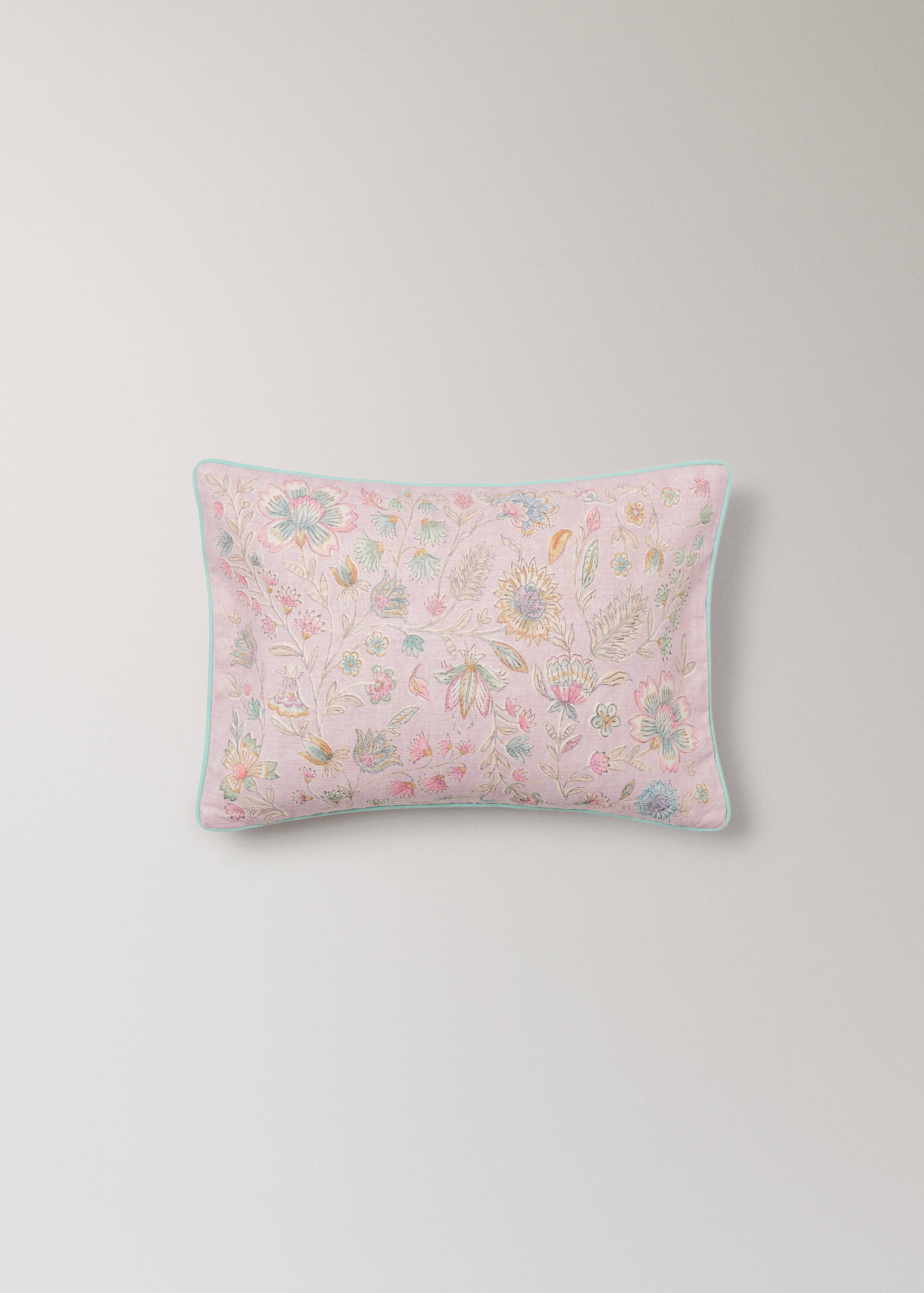 Children's cushion cover in cotton-linen blend with floral design 30x40 - Article without model
