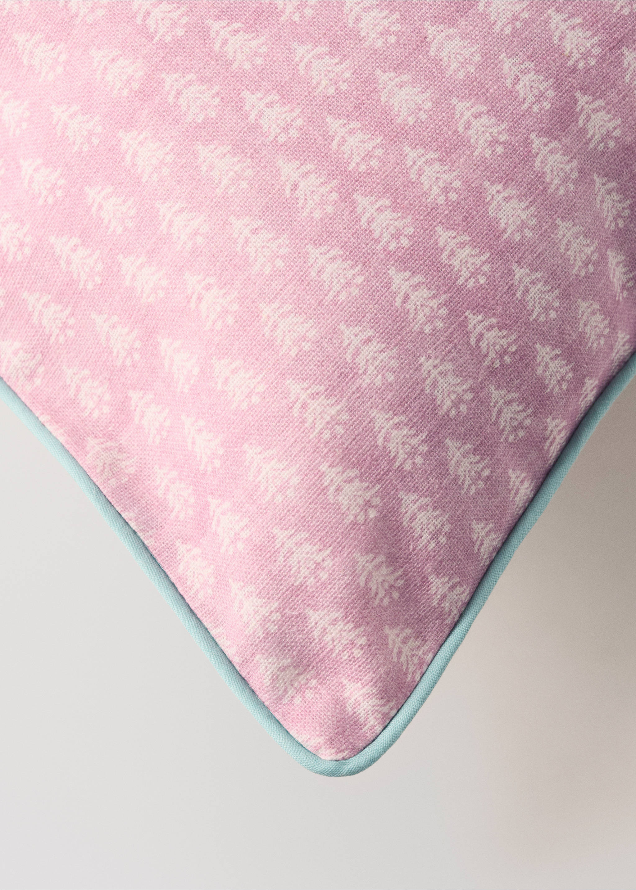 Housse de coussin enfant en coton lin à fleurs 30x40 - Détail de l'article 1, Lilas. Ref: 27003389-00.