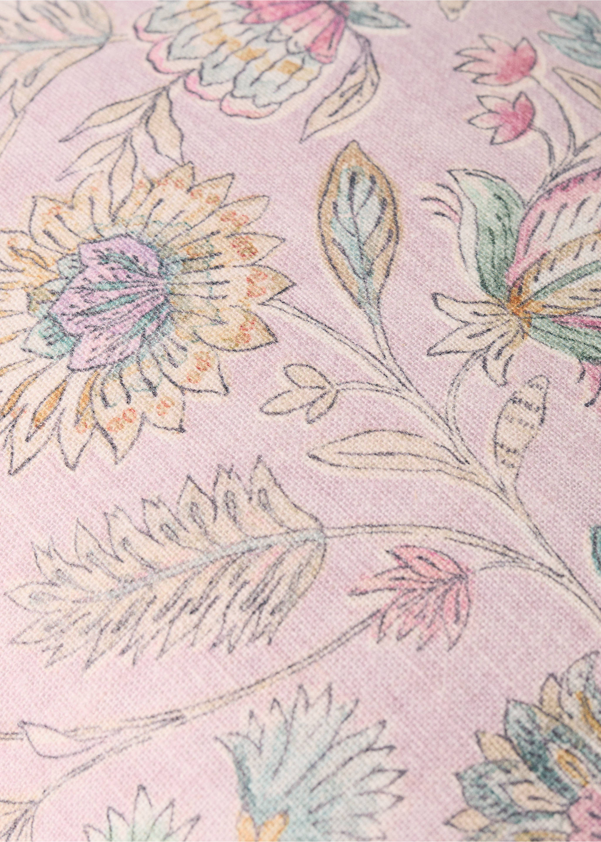 Housse de coussin enfant en coton lin à fleurs 30x40 - Détail de l'article 3, Lilas. Ref: 27003389-00.