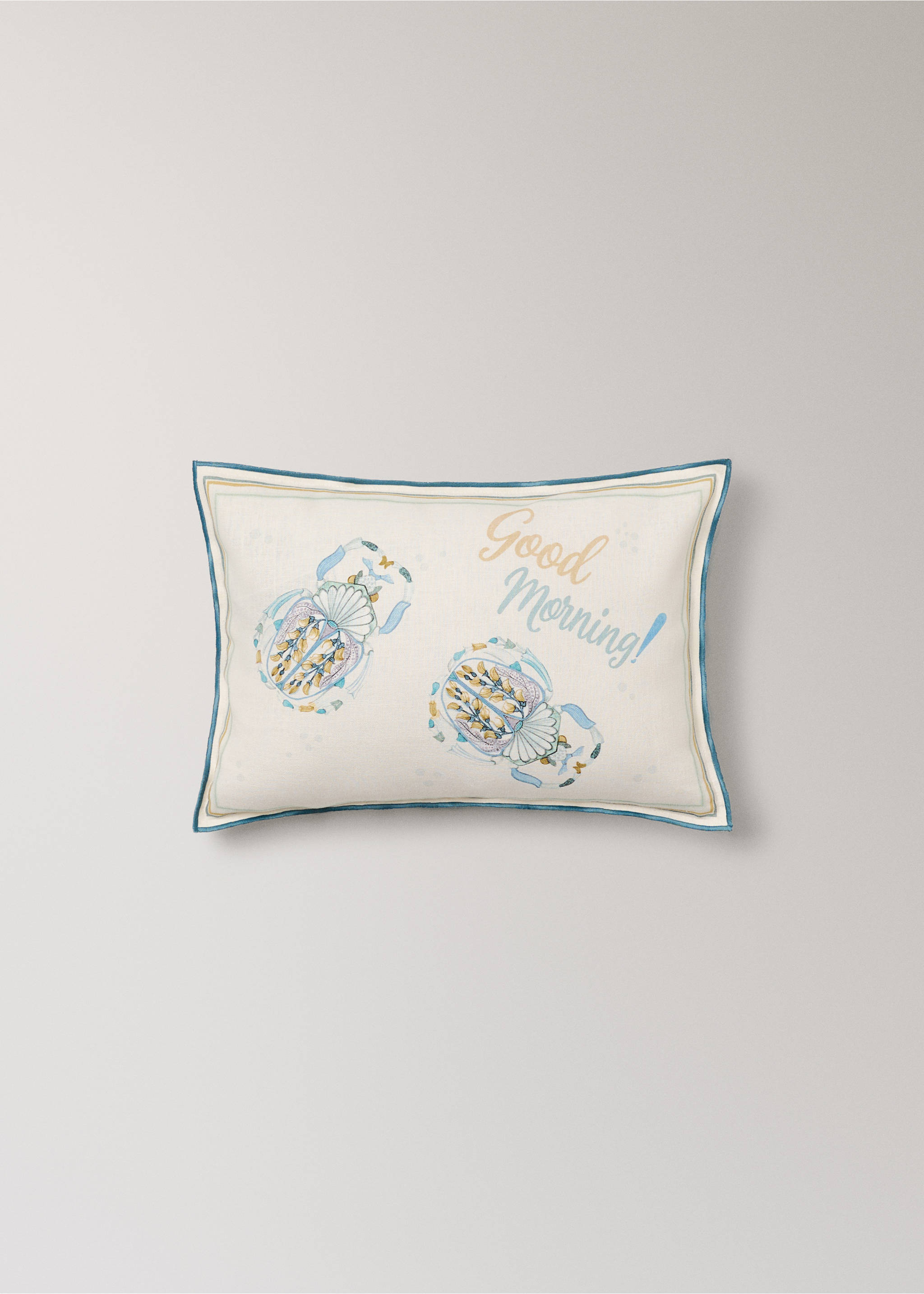 Children's cushion cover in printed cotton-linen 30x40 cm - Article without model, Ecru. Ref: 27003390-00.