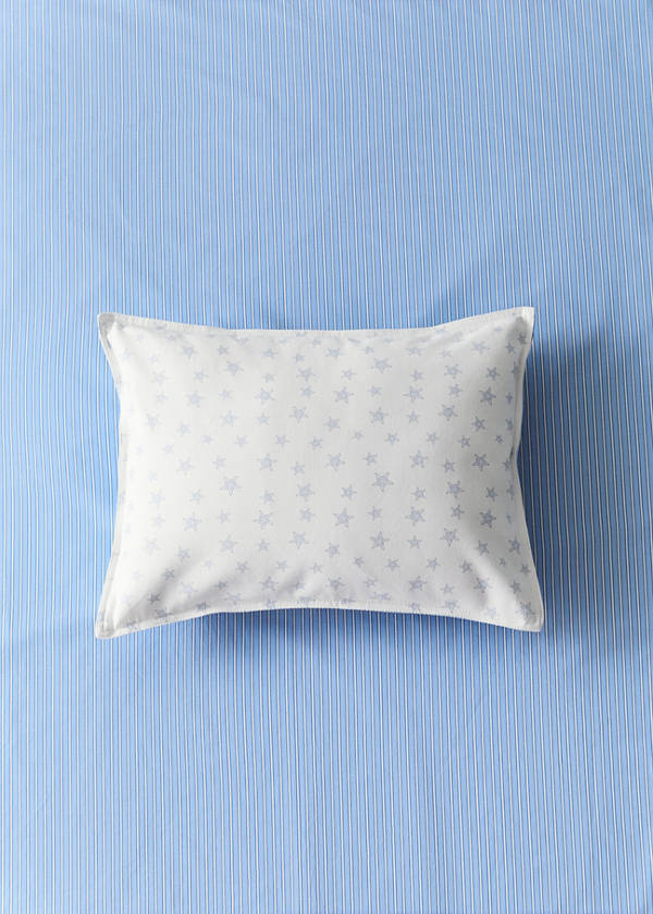 Reversible children's cushion cover with stars and stripes 30x40 cm — Blue