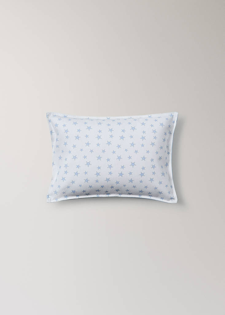 Reversible children's cushion cover with stars and stripes 30x40 cm — Blue