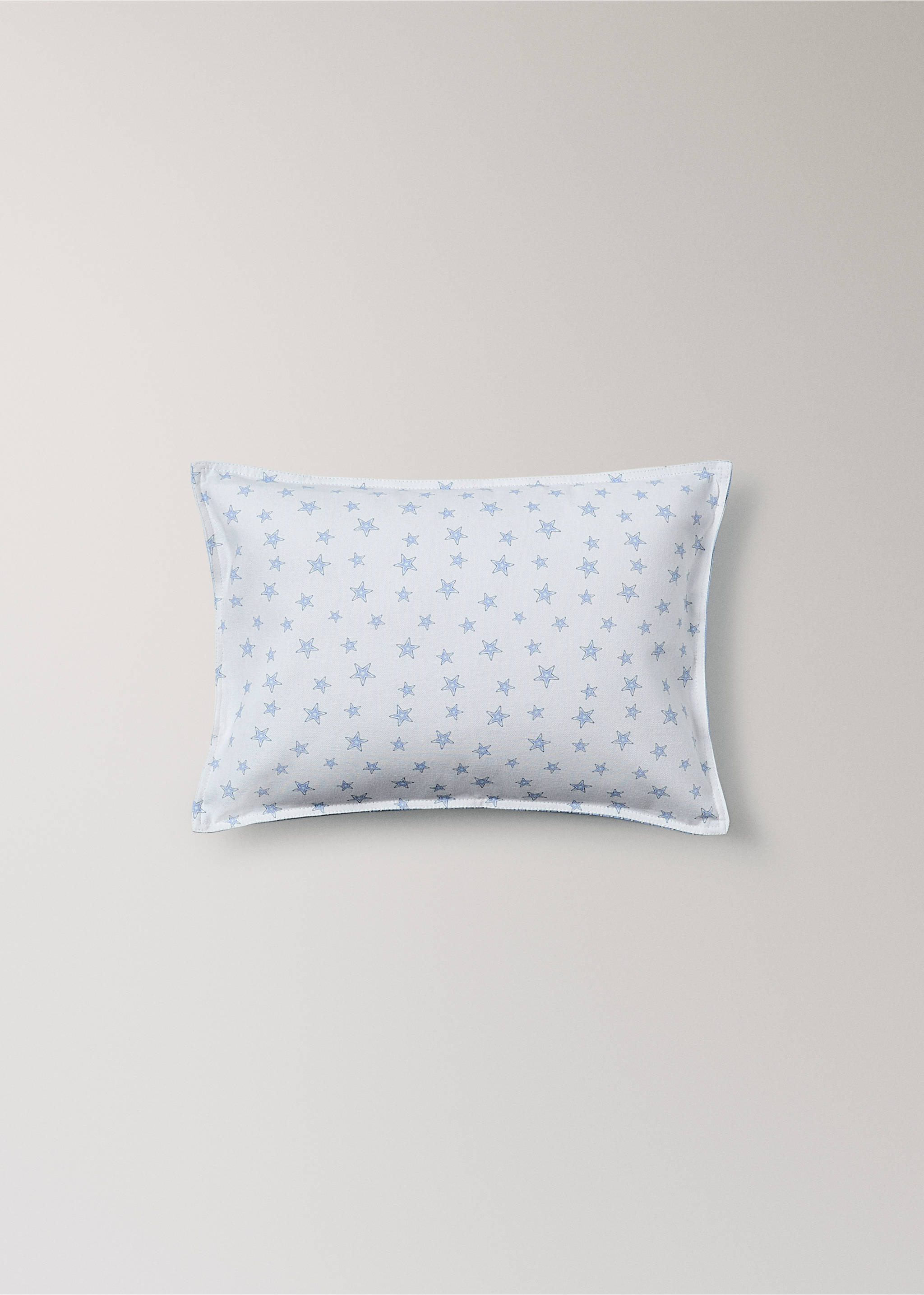 Reversible children's cushion cover with stars and stripes 30x40 cm - Article without model, Blue. Ref: 27003391-00.