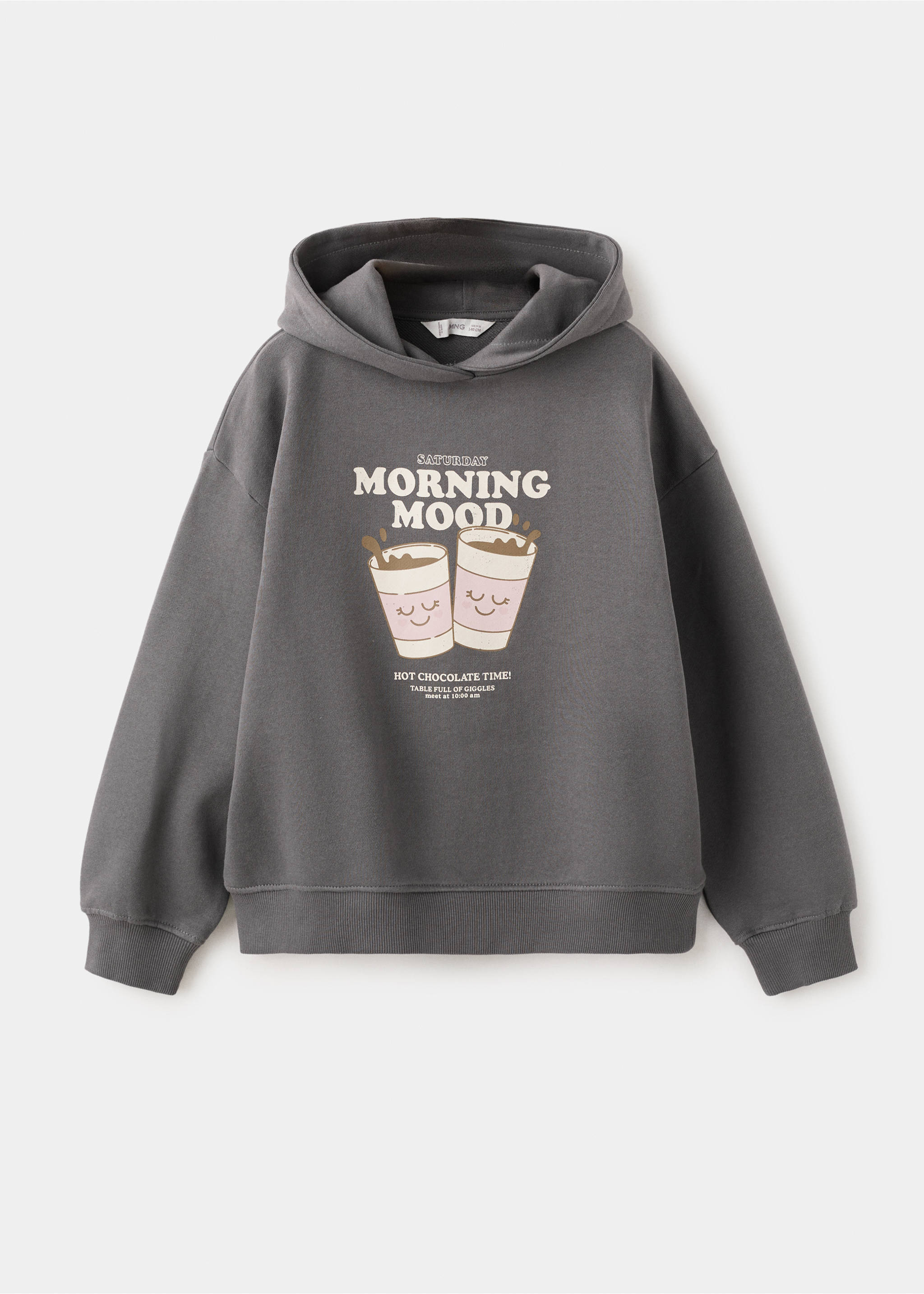 Printed hoodie - Article without model, Charcoal. Ref: 27003715-00.