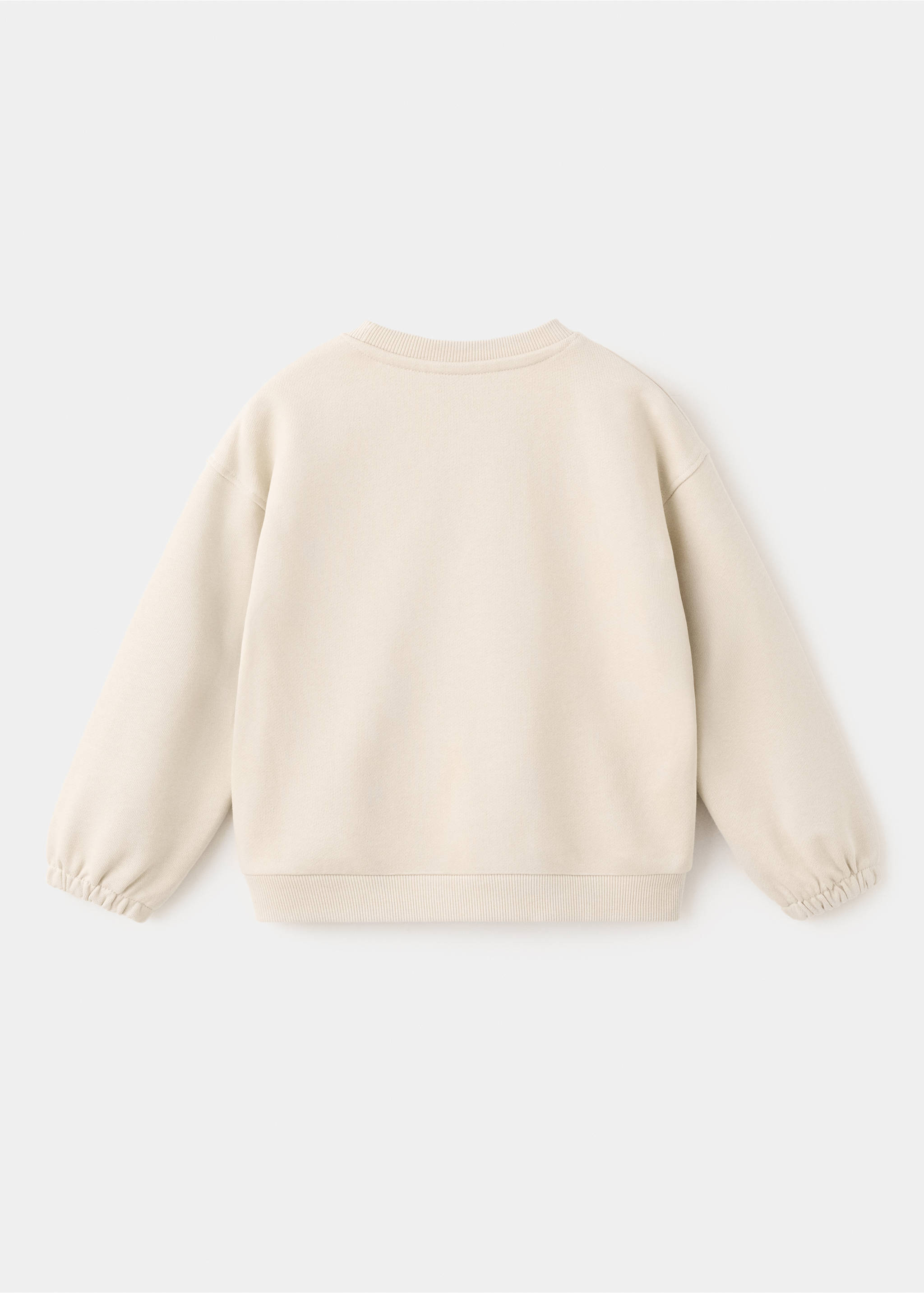 Sudadera algodón bordado - Reverso del artículo, Beige. Ref: 27003716-00.