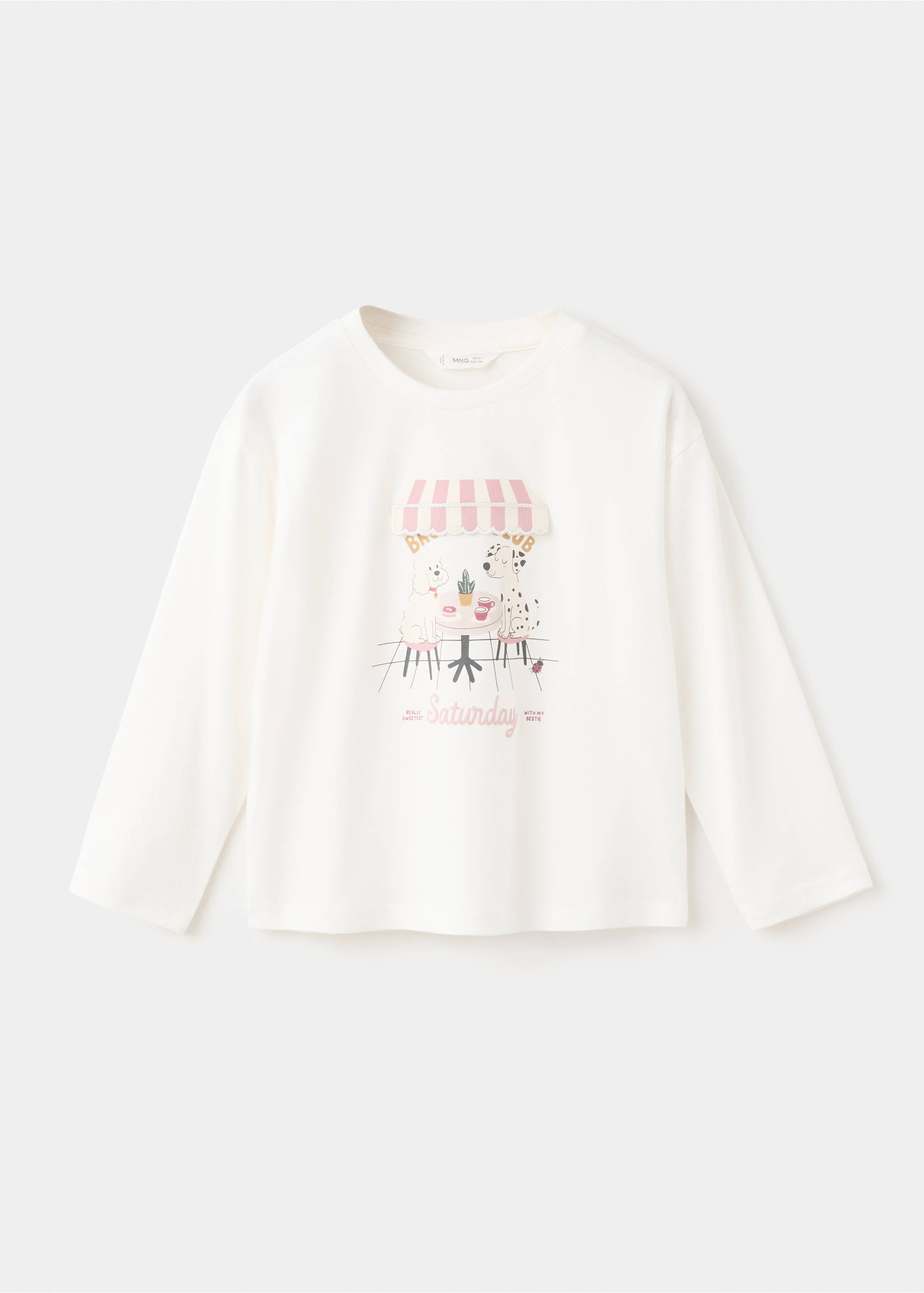 100% cotton printed t-shirt - Article without model, Off White. Ref: 27003719-00.