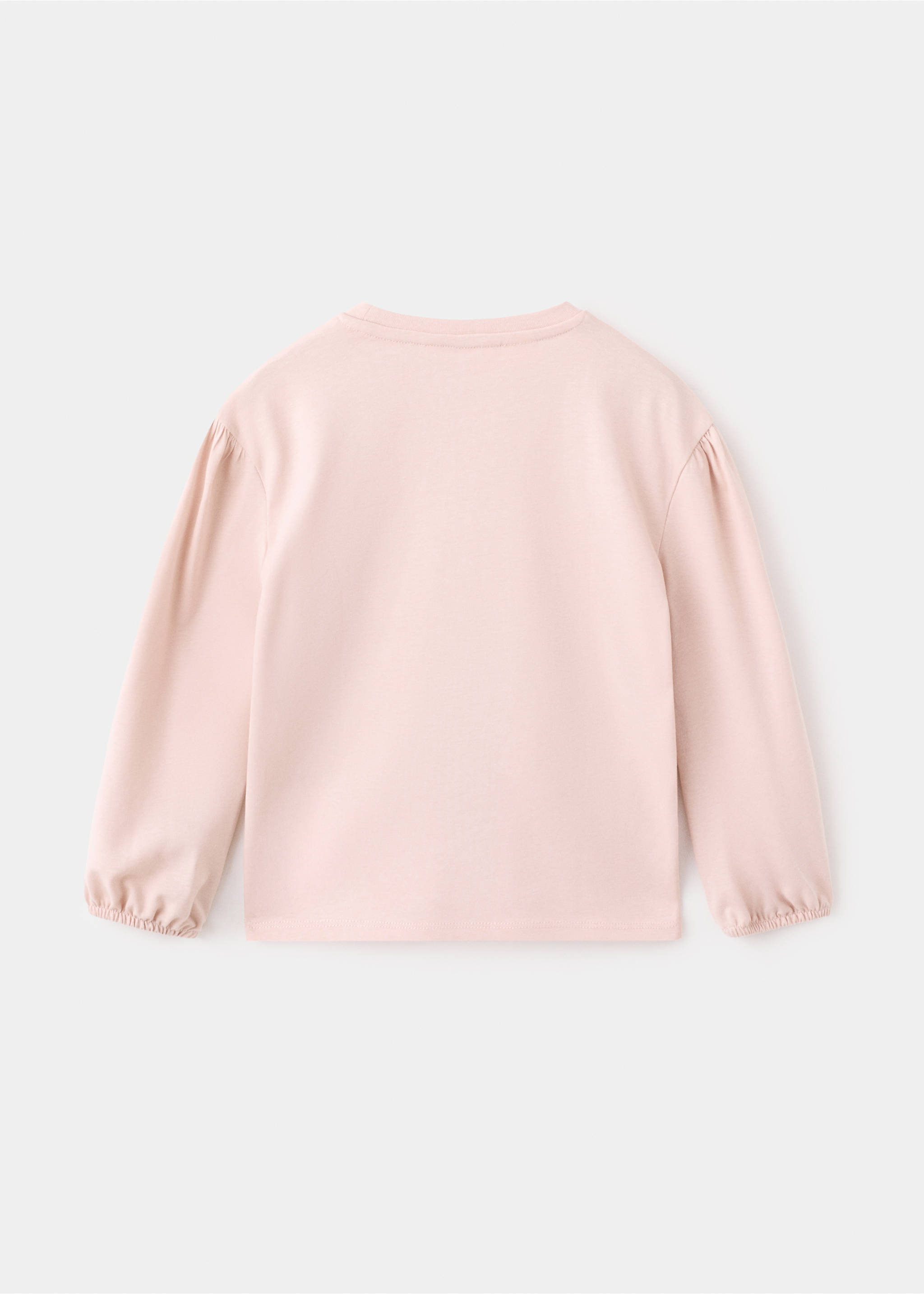 Cotton tee with embroidered text - Reverse of the article, Pink. Ref: 27003721-00.