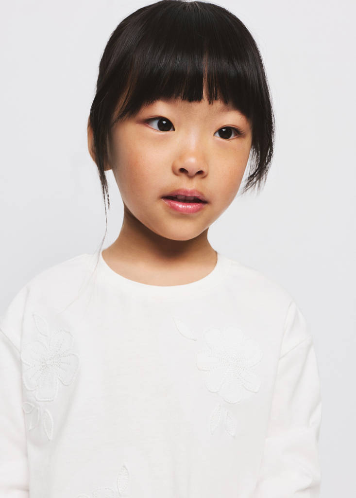 Floral-embroidered cotton t-shirt — Off White