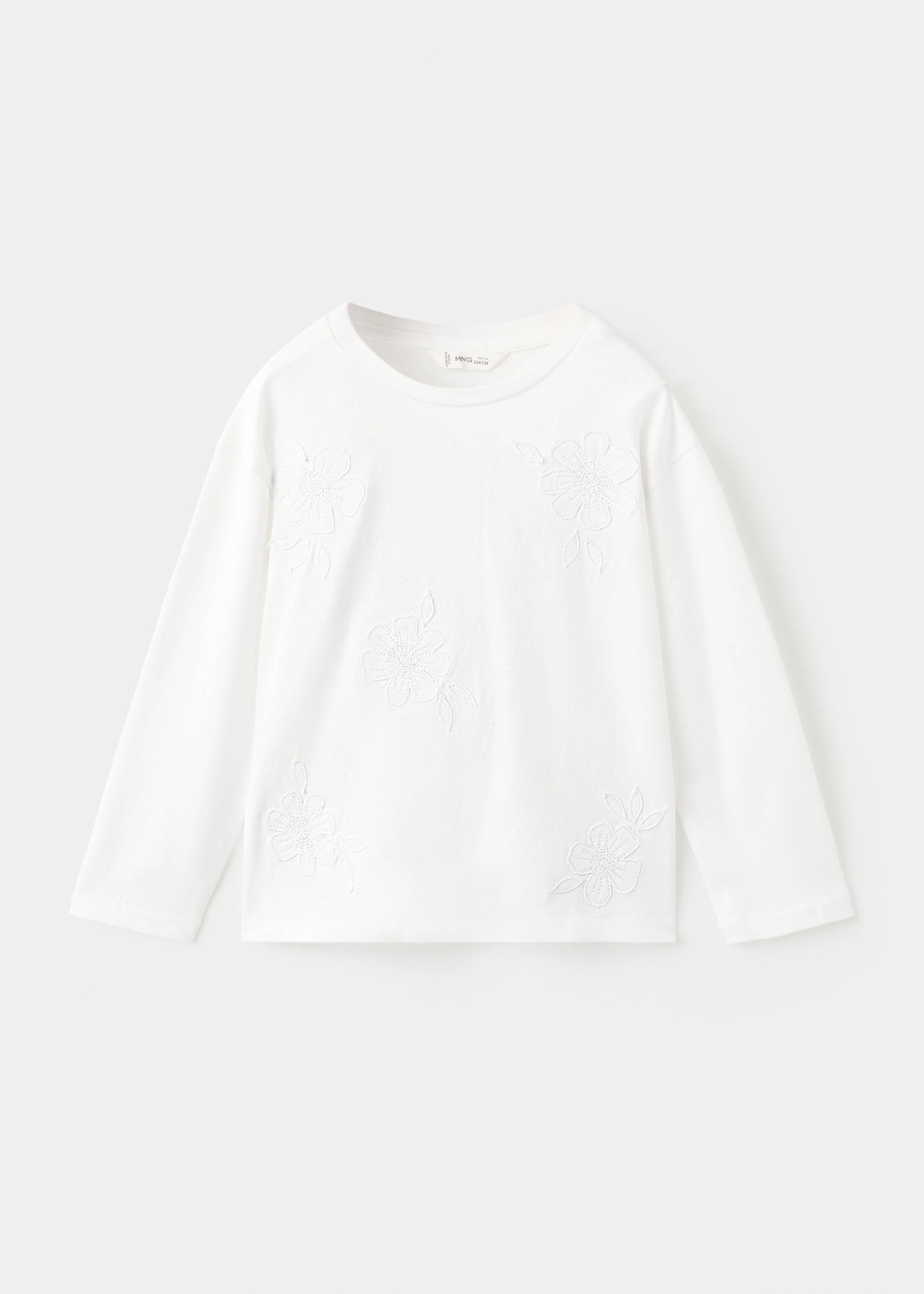 Floral-embroidered cotton t-shirt - Article without model