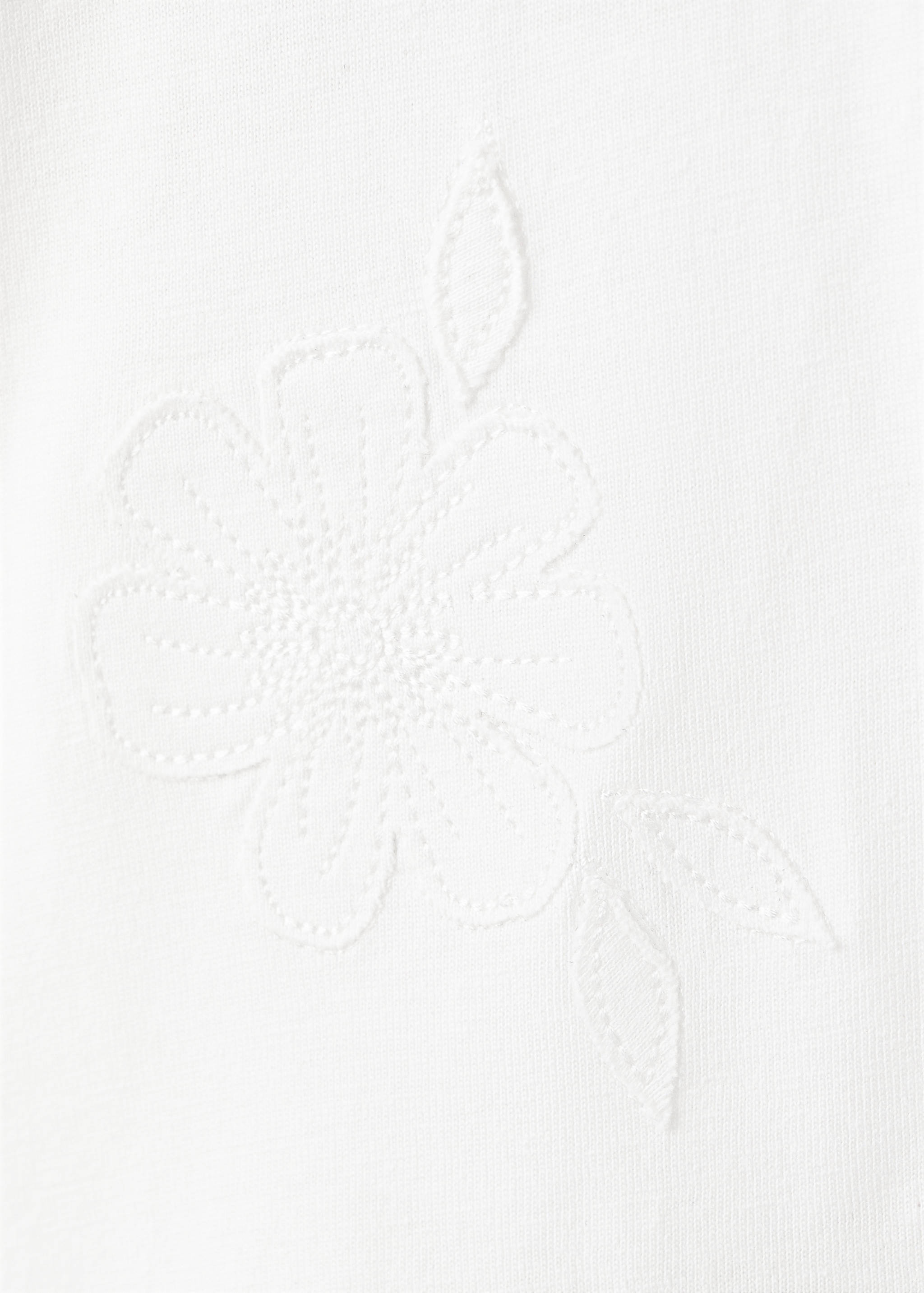 Floral-embroidered cotton t-shirt - Details of the article 8