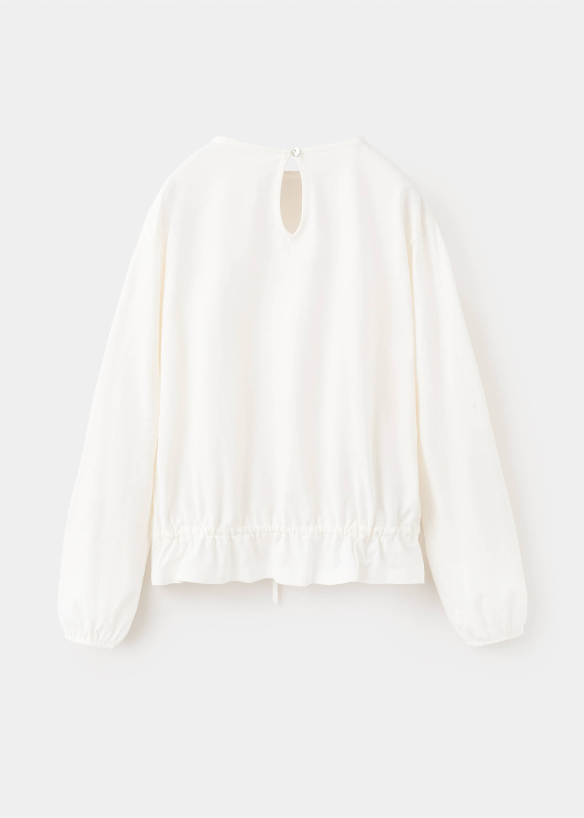 Cotton T-shirt with embroidery details - Reverse of the article, Off White. Ref: 27003723-00.