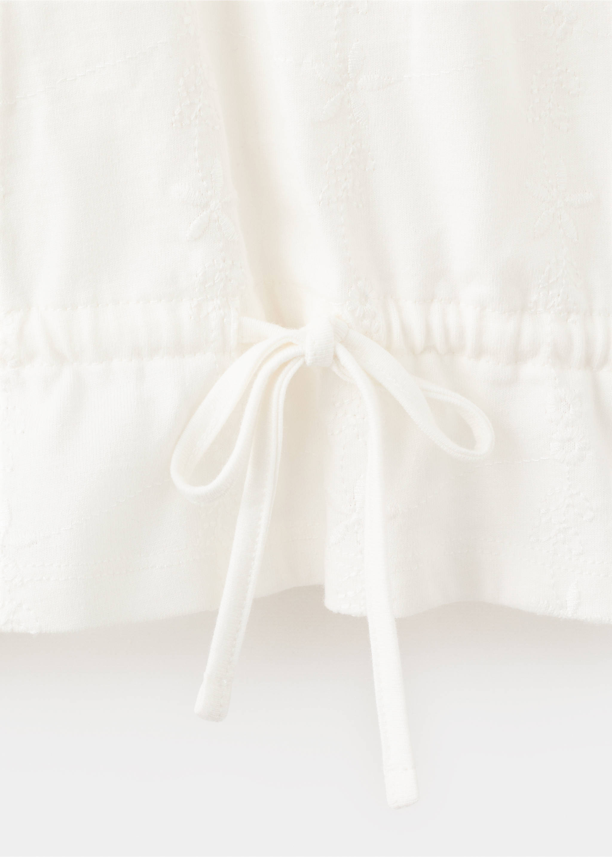 Cotton T-shirt with embroidery details - Details of the article 8, Off White. Ref: 27003723-00.