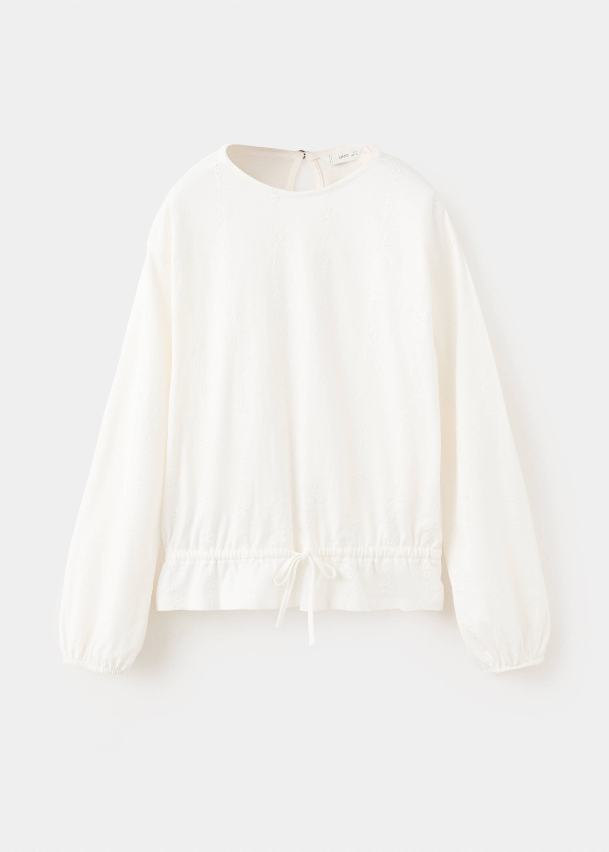 Cotton T-shirt with embroidery details - Article without model, Off White. Ref: 27003723-00.