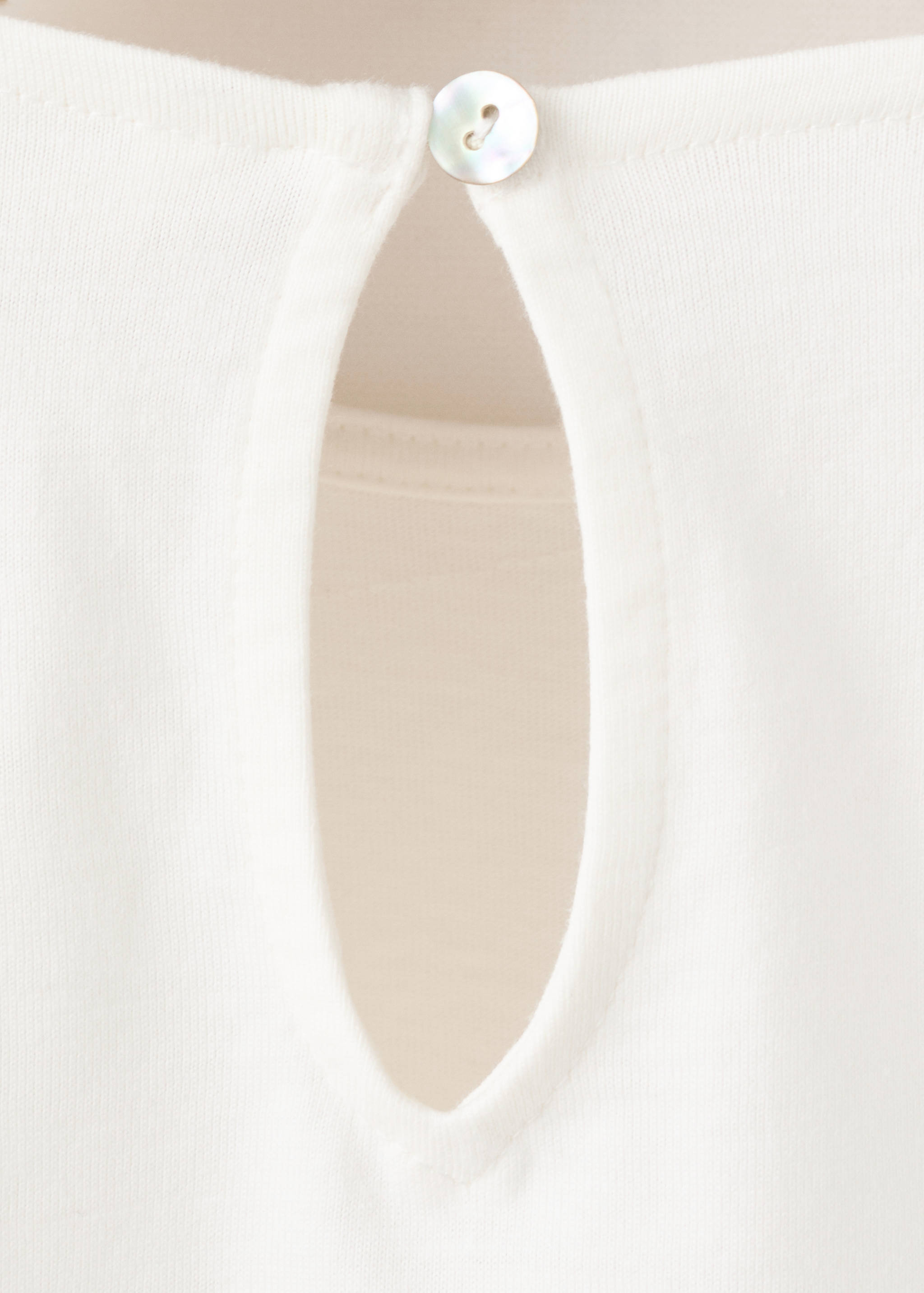 Cotton T-shirt with embroidery details - Details of the article 0