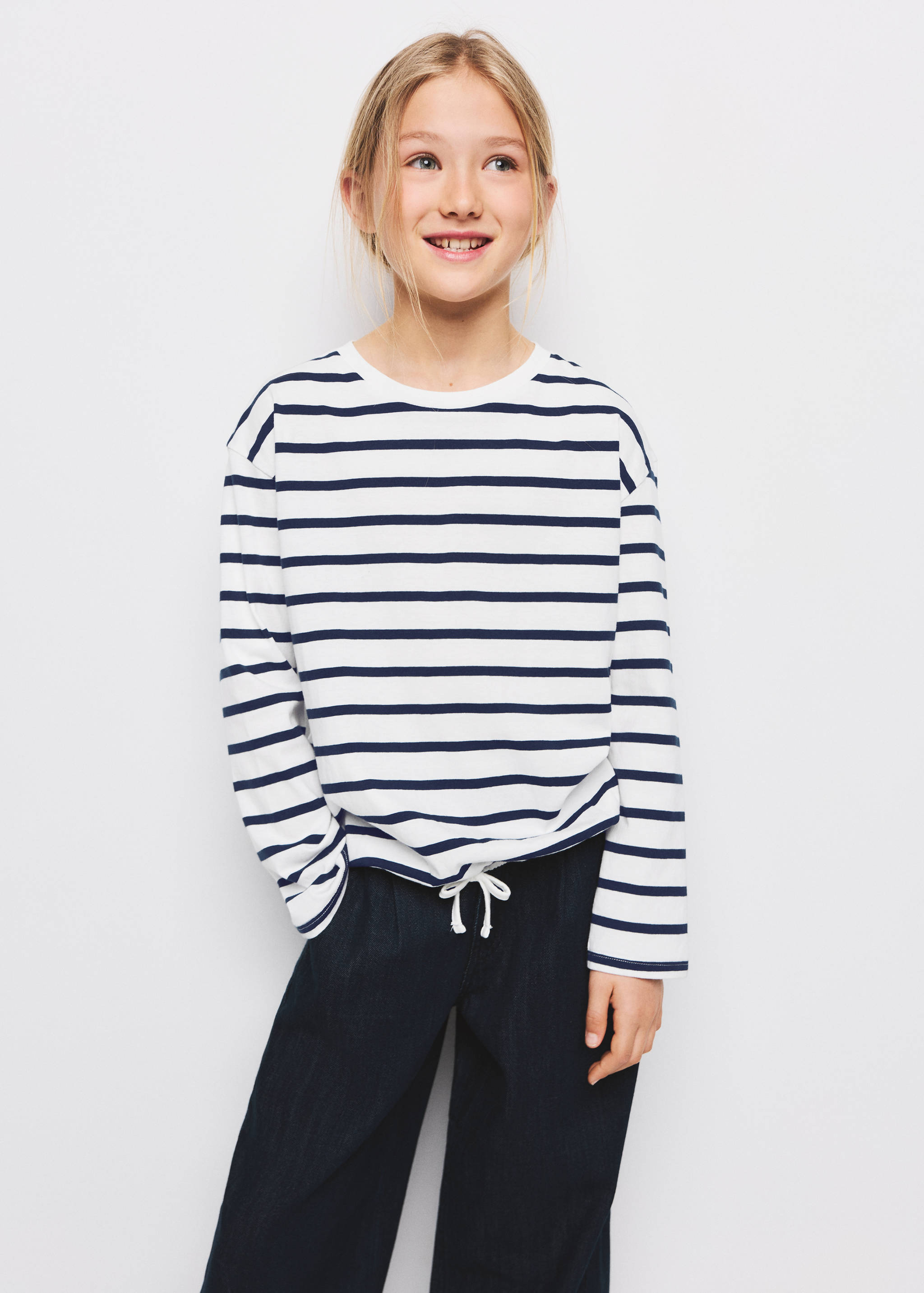 Camiseta rayas detalle lazo - Plano medio