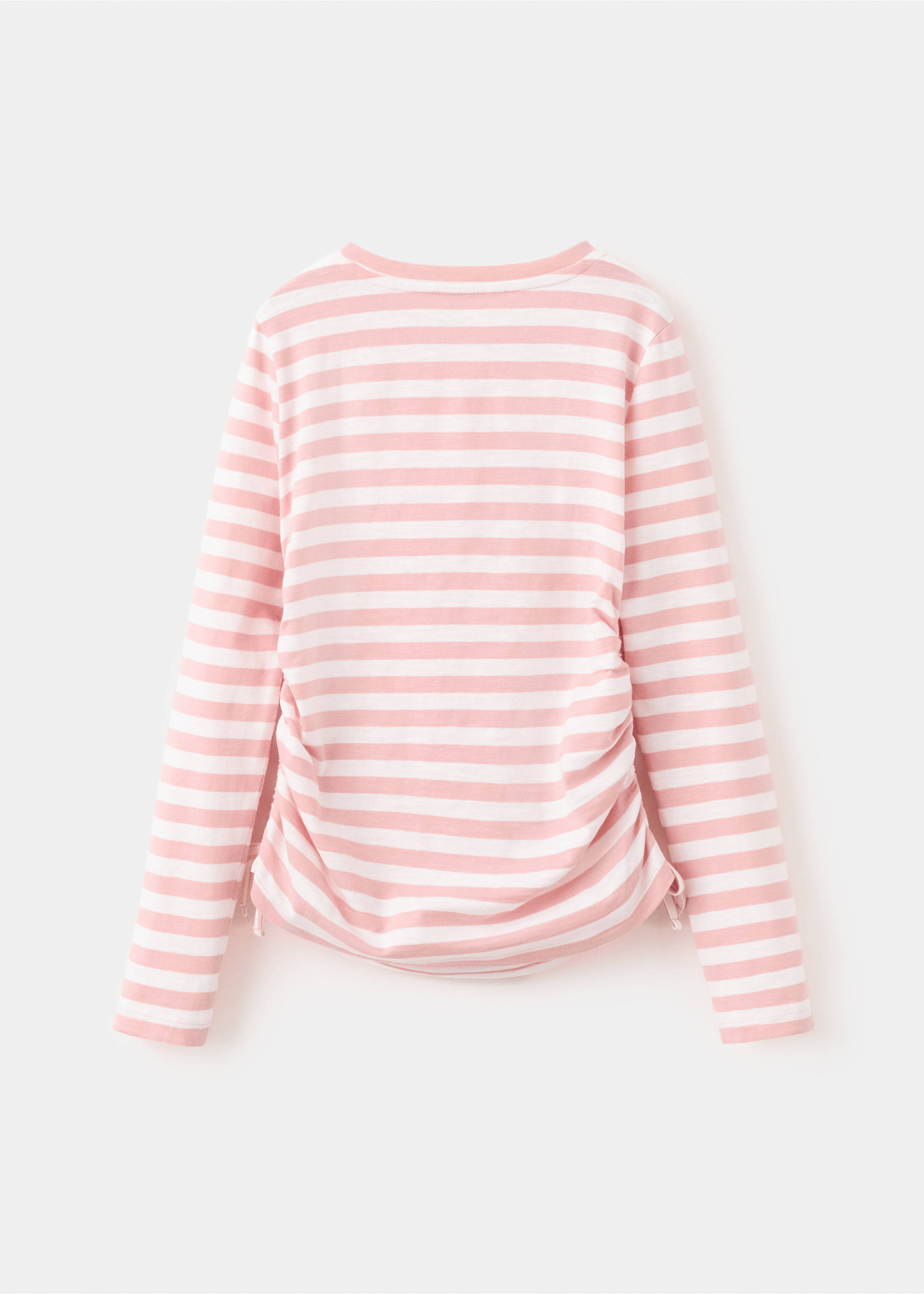 Long-sleeved t-shirt with ruffles - Reverse of the article, Pink. Ref: 27003726-00.