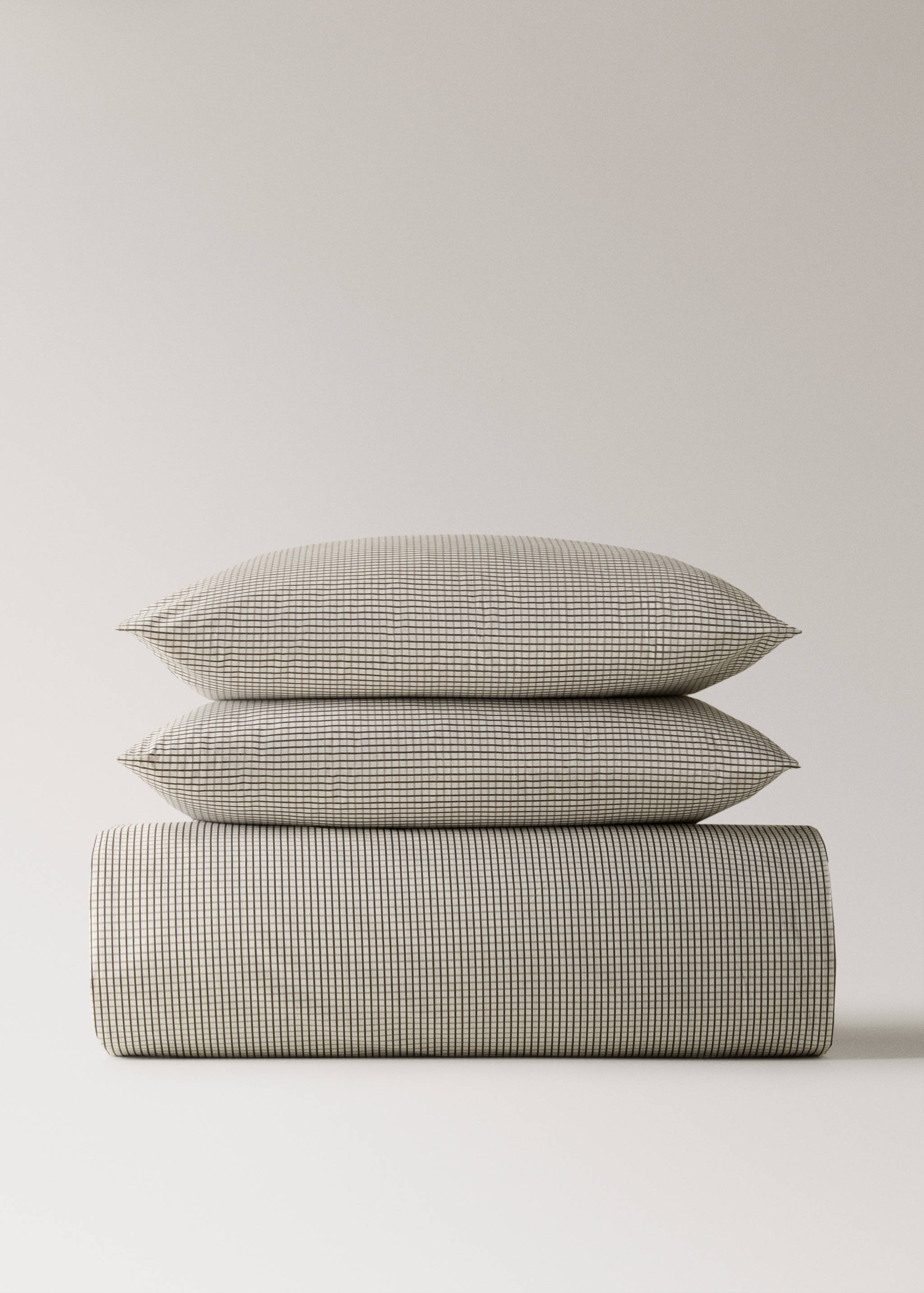 Wendebettbezug aus Baumwoll-Perkal mit Mini-Karomuster für 180/200 cm Bett - Detail des Artikels 4