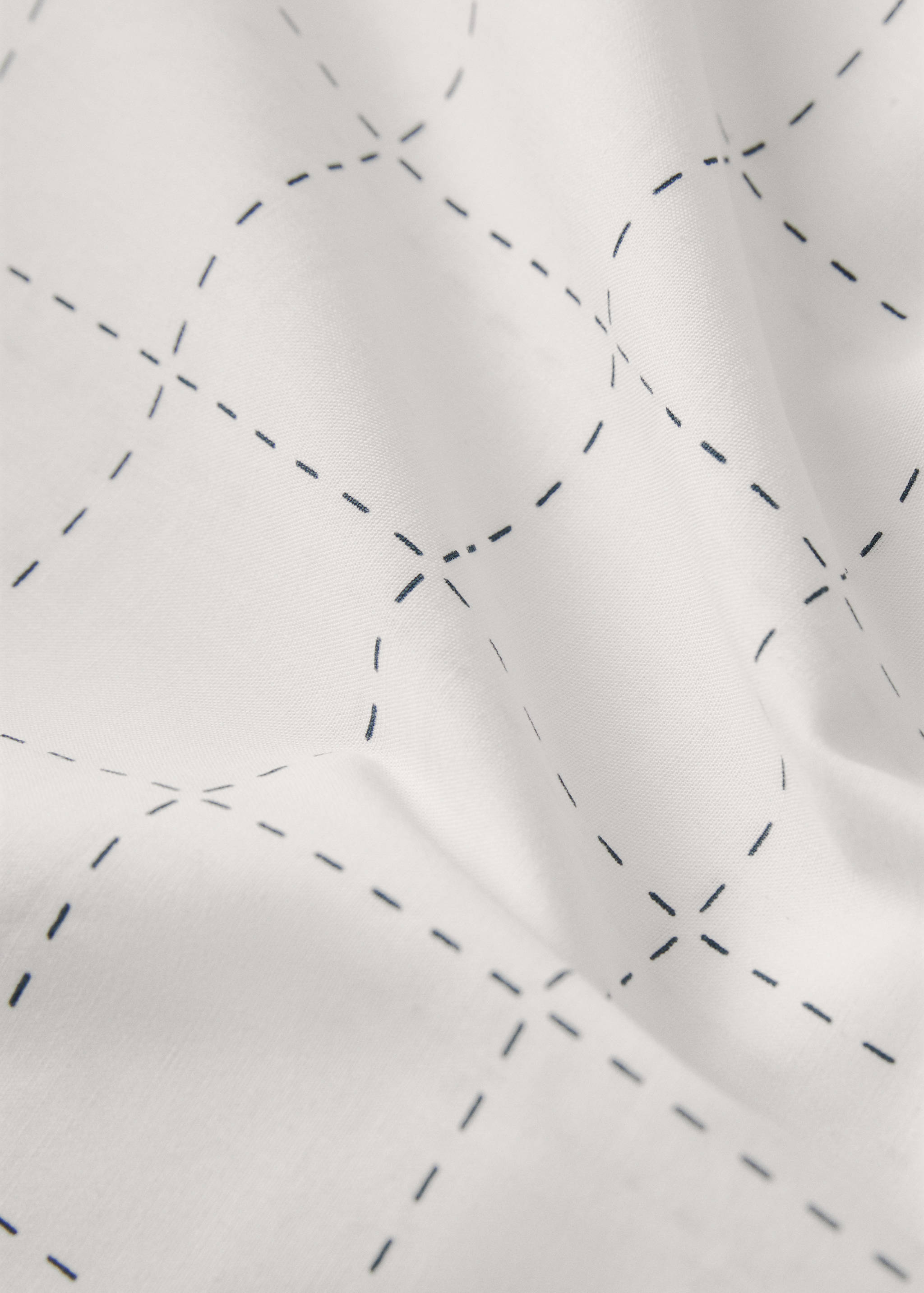 Bettbezug aus Baumwoll-Perkal mit gestepptem Karomuster für 90 cm Bett - Detail des Artikels 1