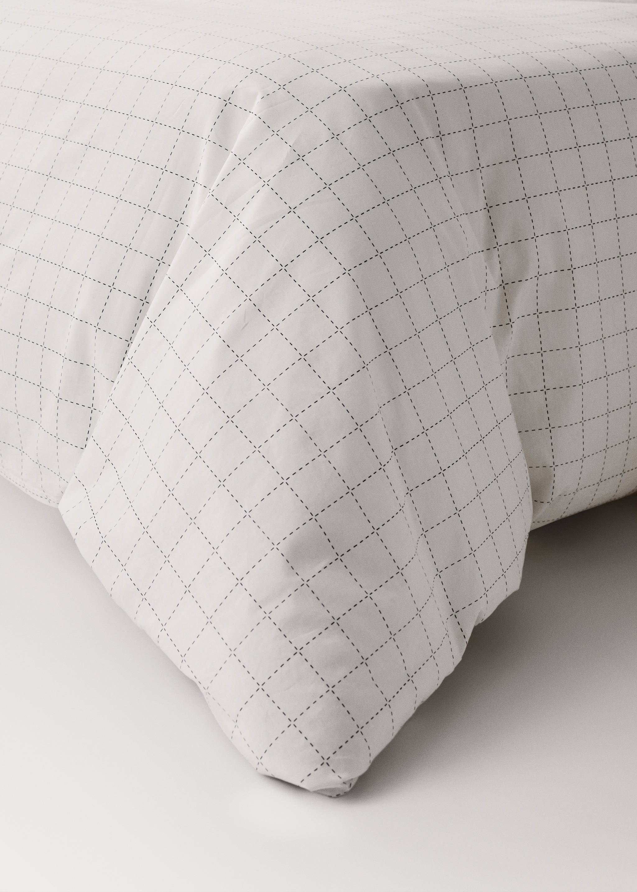 Bettbezug aus Baumwoll-Perkal mit gestepptem Karomuster für 180/200 cm Bett - Detail des Artikels 8