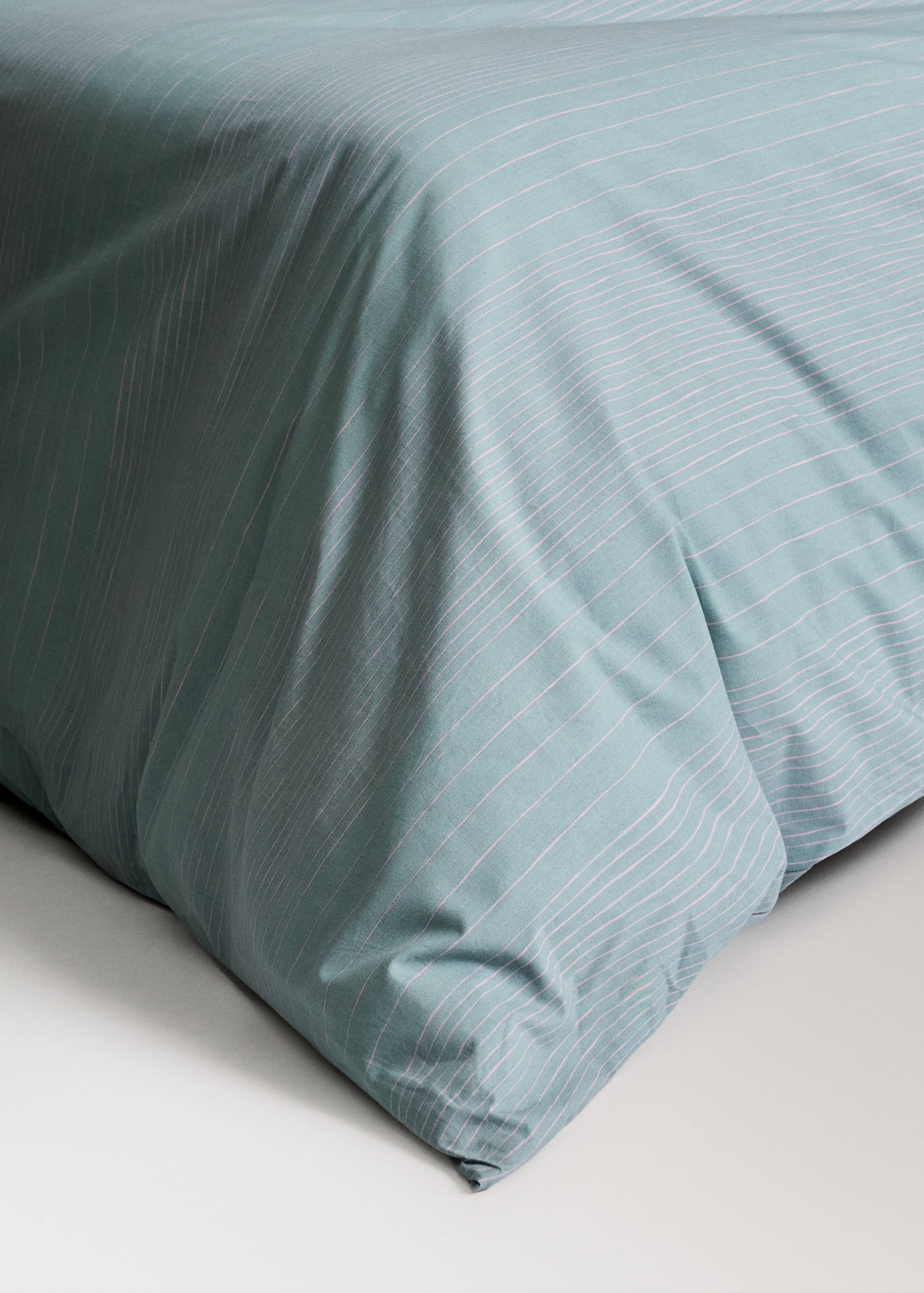 Percale cotton striped watercolour duvet cover Superking bed - Details of the article 8