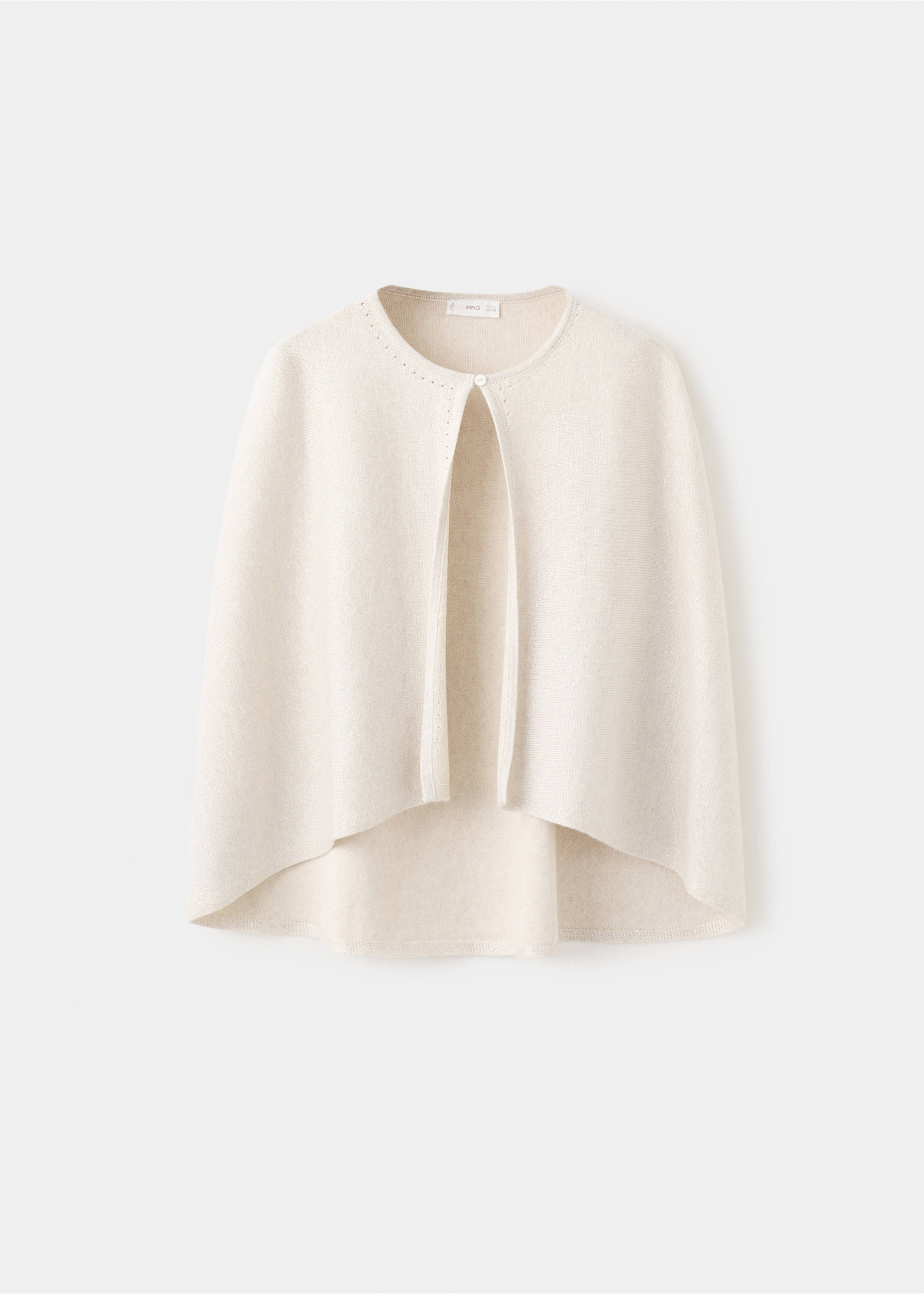 Lurex knitted cape - Article without model, Sand. Ref: 27003737-00.