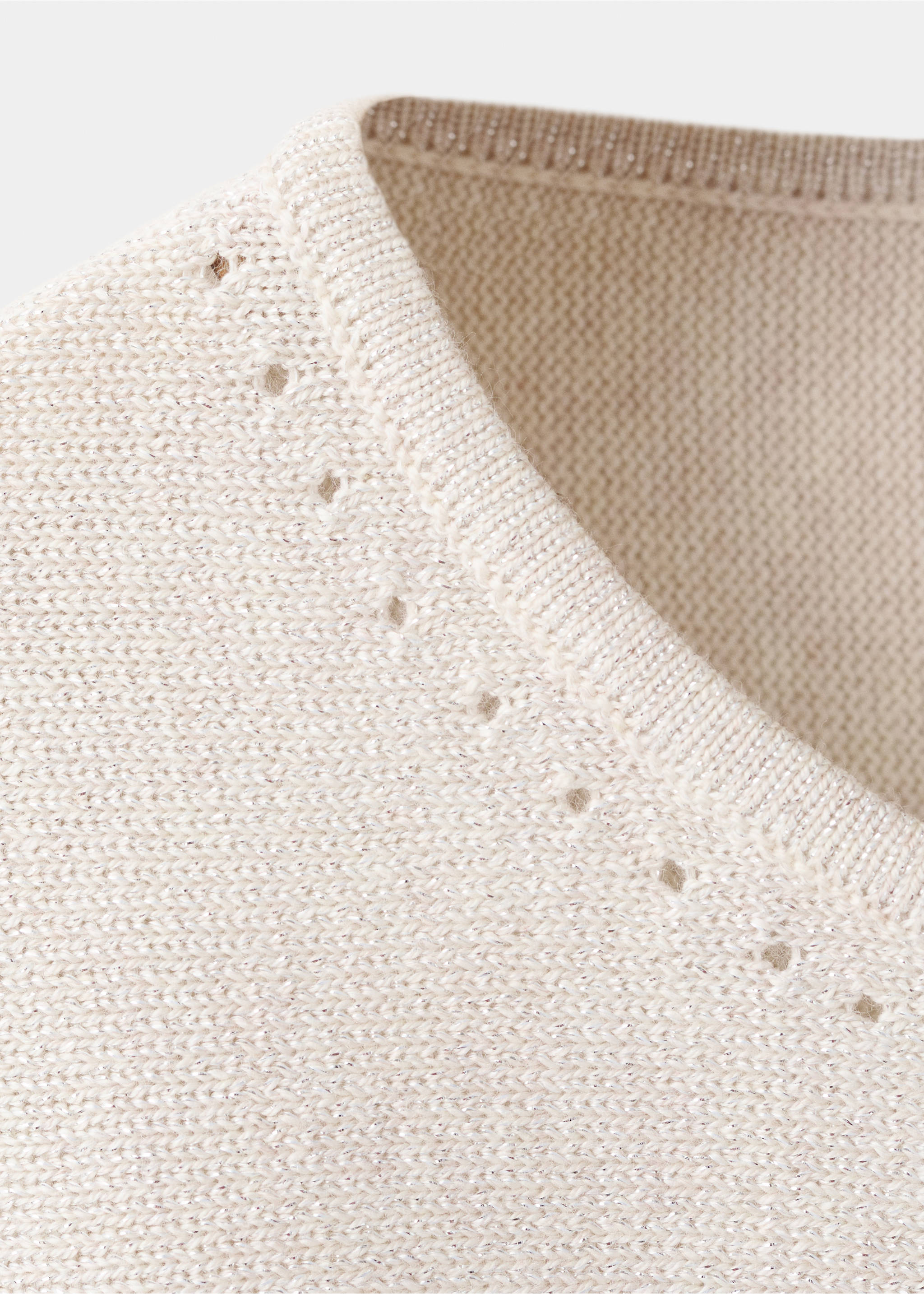 Lurex knitted cape - Details of the article 0, Sand. Ref: 27003737-00.