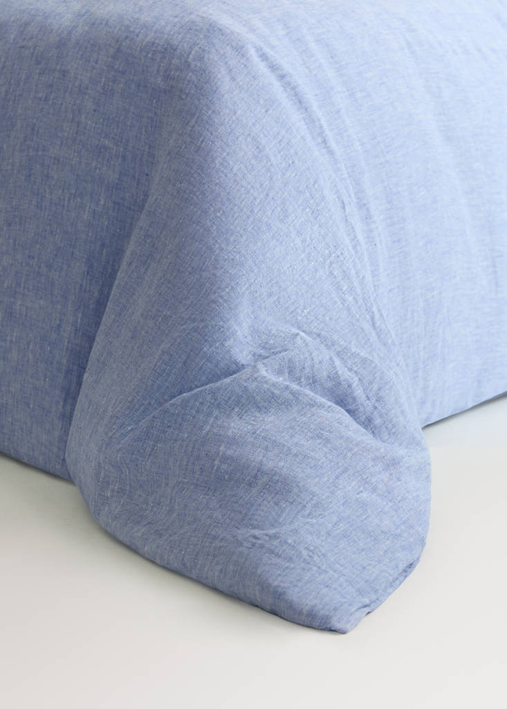 Linen yarn-dyed duvet cover Bed 135/140 cm — Blue
