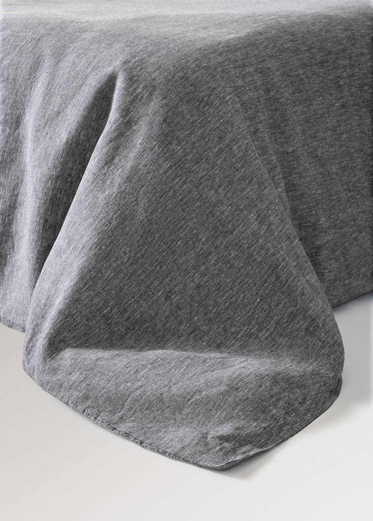 Linen yarn-dyed duvet cover Bed 135/140 cm — Dark Heather Grey