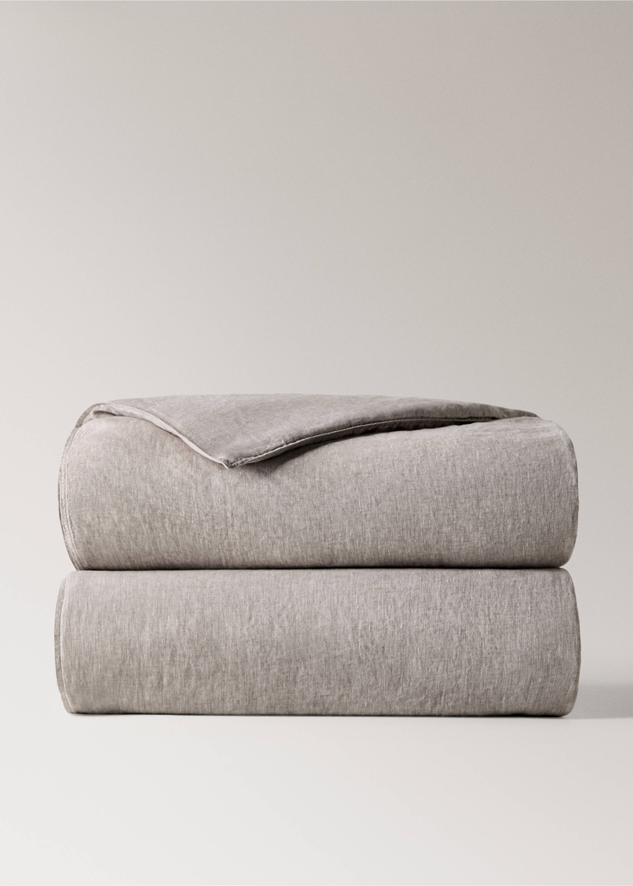 Linen yarn-dyed duvet cover Bed 180/200 cm - Article without model, Tobacco Brown. Ref: 27003740-00.