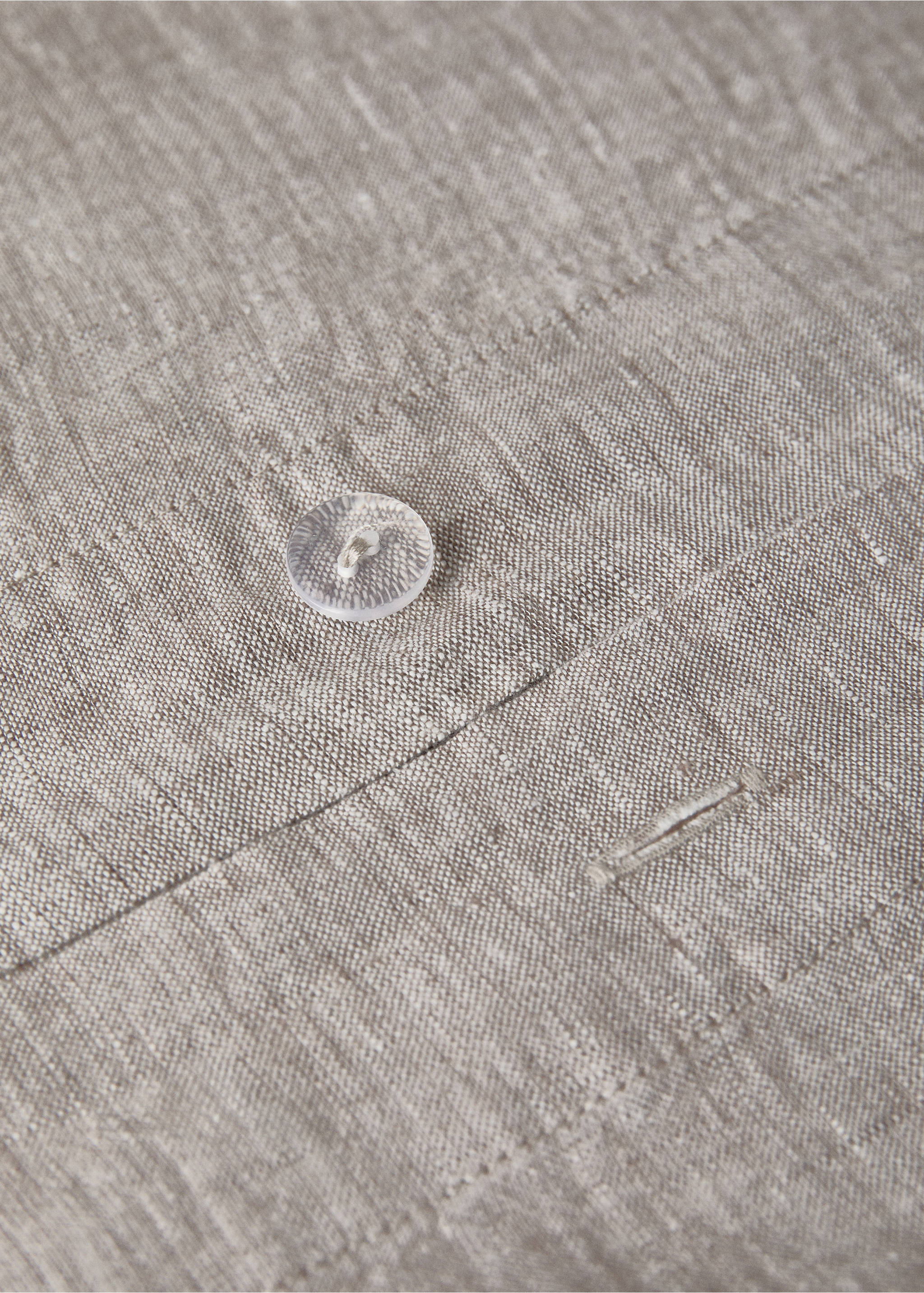 Linen yarn-dyed duvet cover Bed 180/200 cm - Details of the article 1, Tobacco Brown. Ref: 27003740-00.