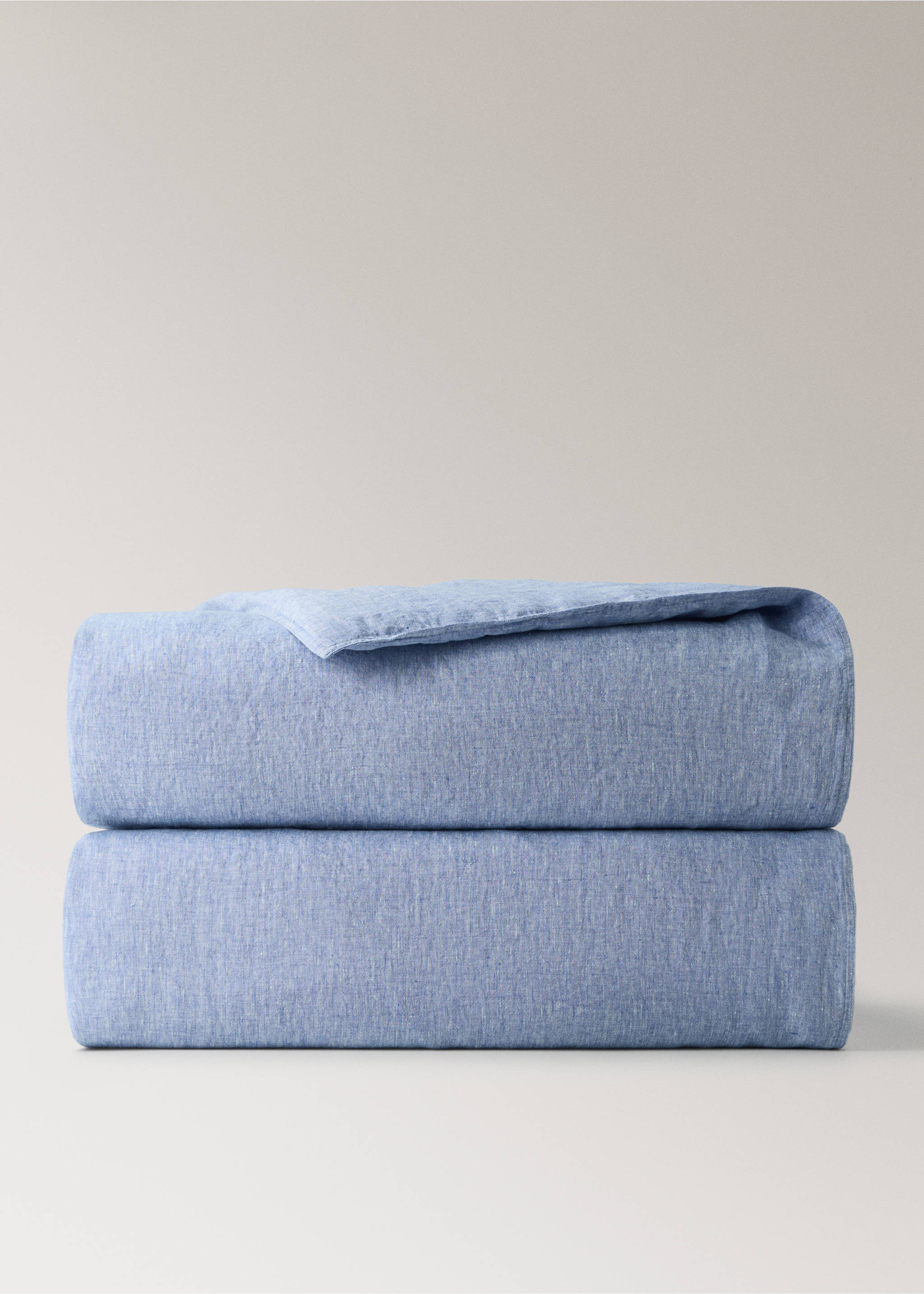 Linen yarn-dyed duvet cover Bed 180/200 cm - Article without model, Blue. Ref: 27003740-00.