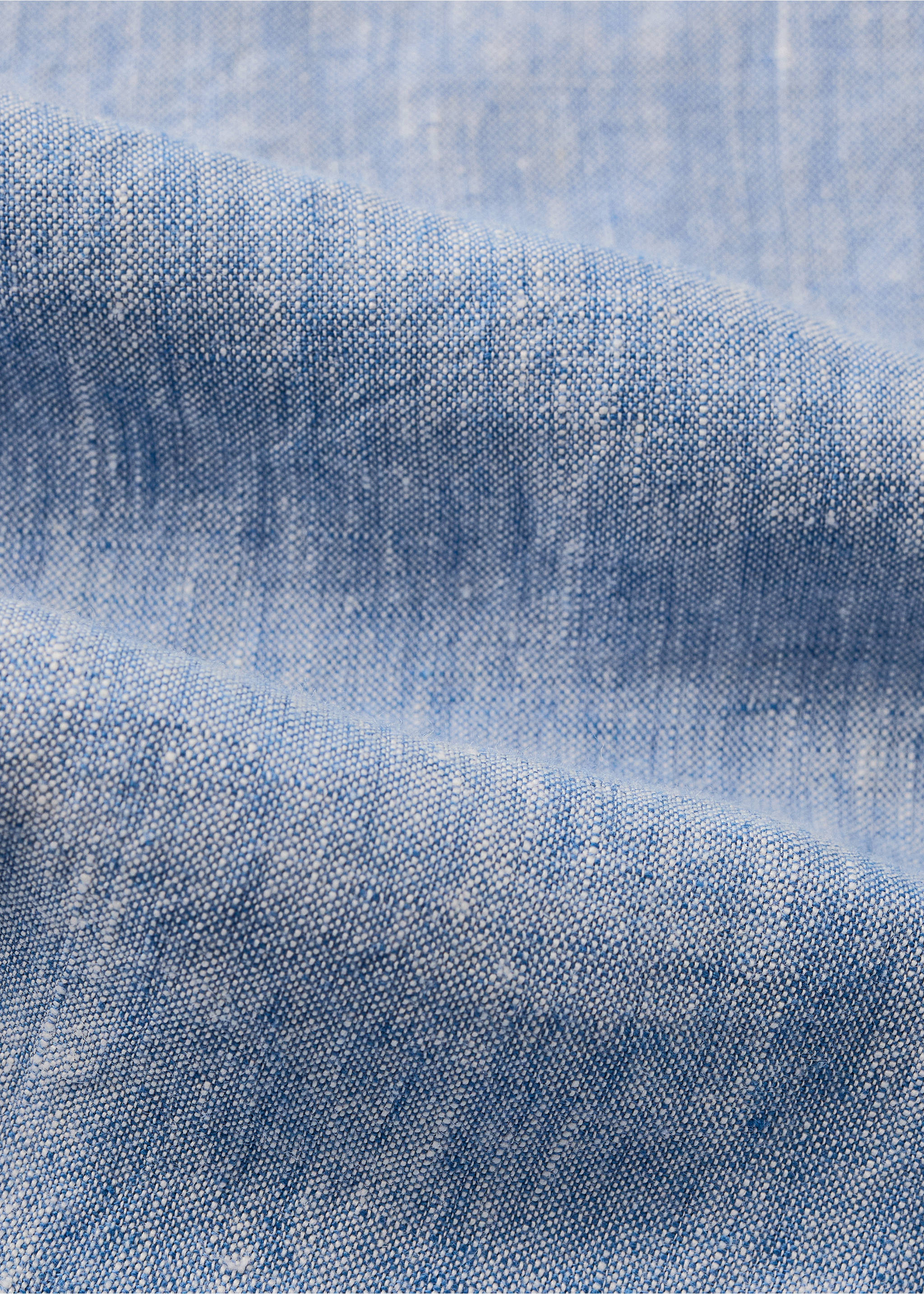 Linen yarn-dyed duvet cover Bed 180/200 cm - Details of the article 1, Blue. Ref: 27003740-00.