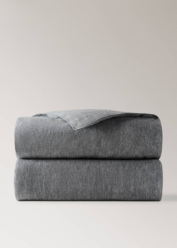 Linen yarn-dyed duvet cover Bed 180/200 cm — Dark Heather Grey