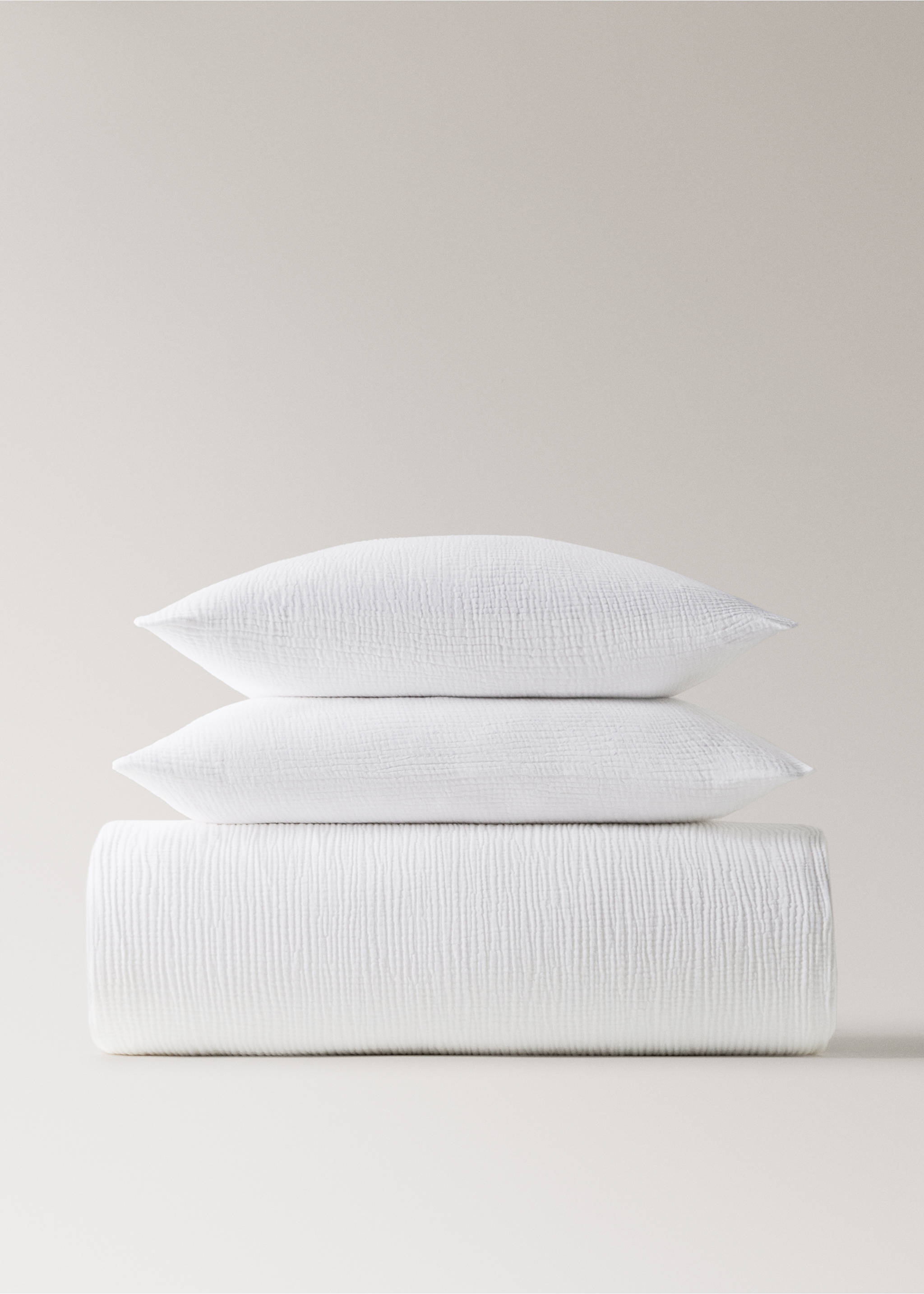 Cotton gauze duvet cover for 135/140 cm bed - Article without model, Off White. Ref: 27003741-00.