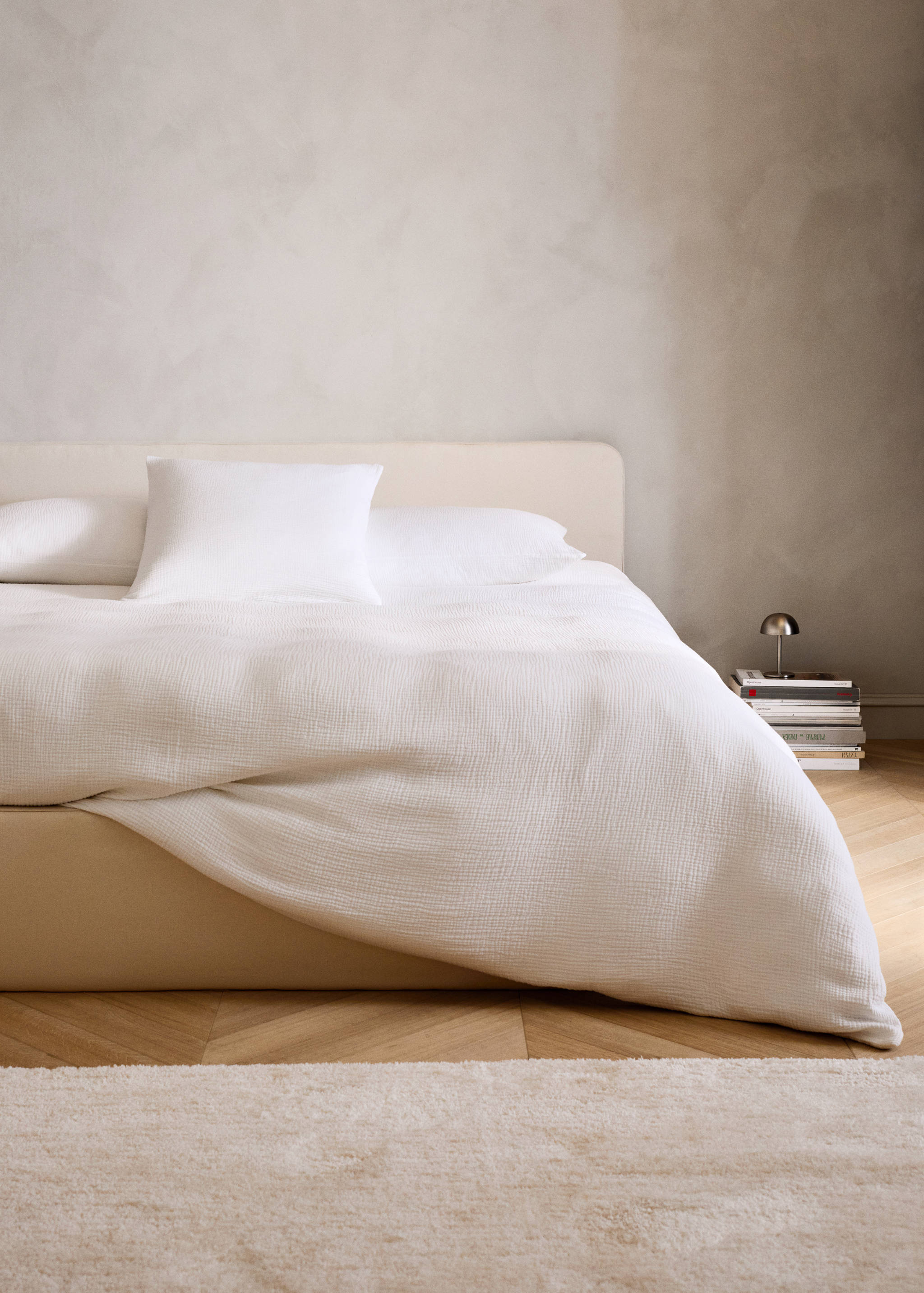 Cotton gauze duvet cover single bed - General plane