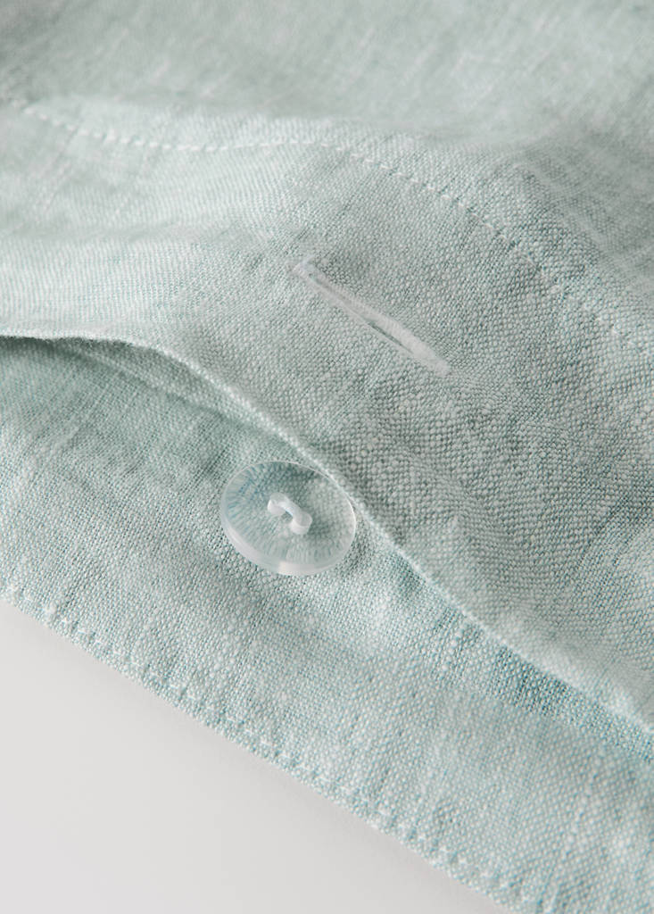 Melange 100% linen duvet cover for a 90 cm bed — Pastel Green