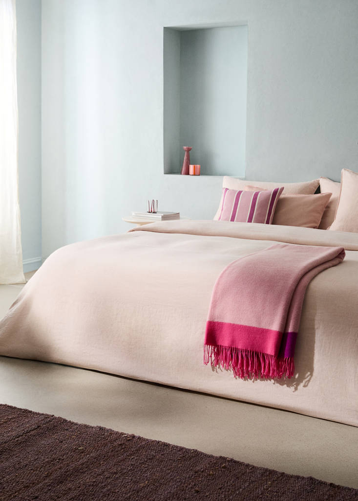 Melange 100% linen duvet cover for a 90 cm bed — Pale Pink
