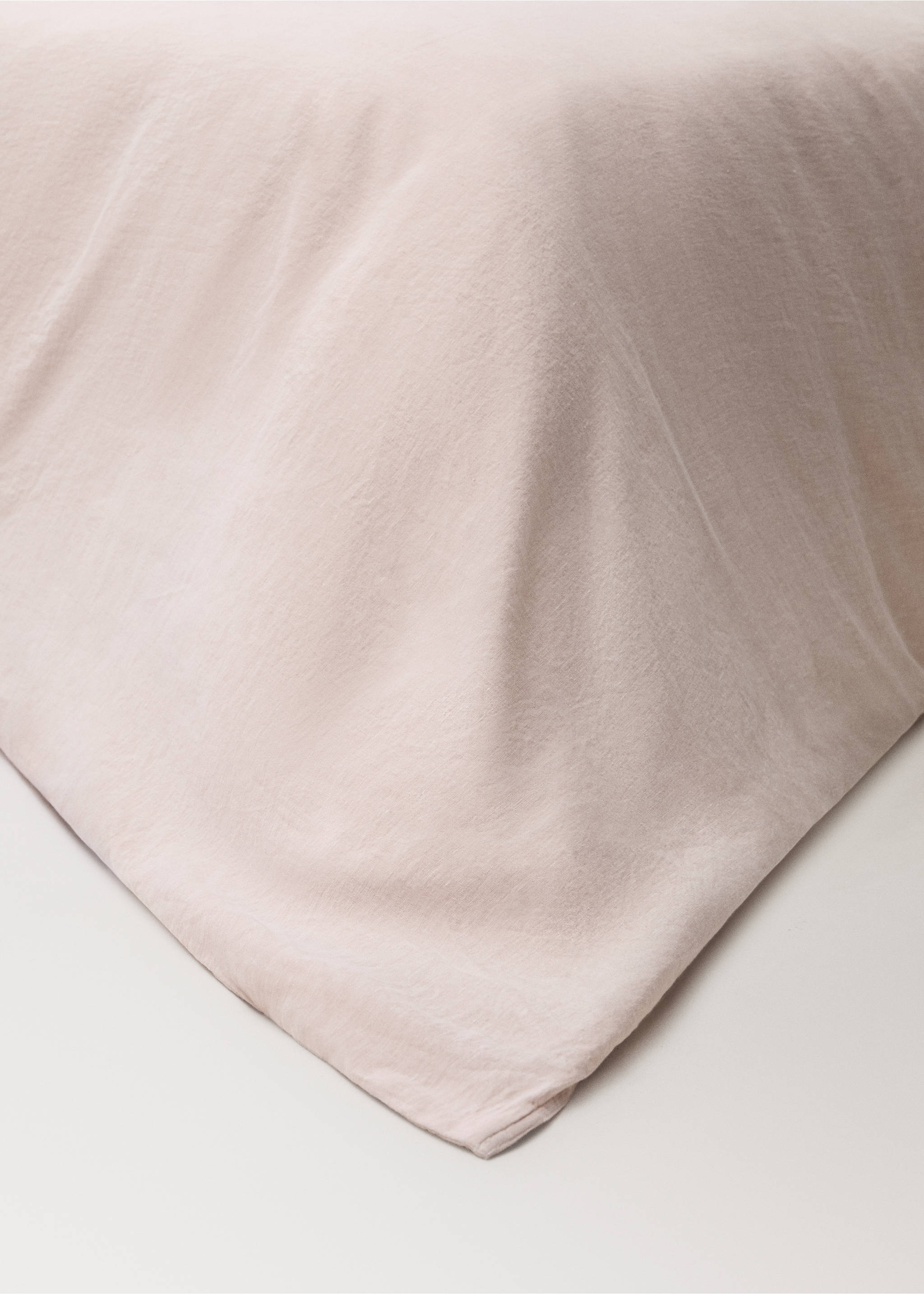 Melange 100% linen duvet cover for a 90 cm bed - Details of the article 8, Pale Pink. Ref: 27003745-00.